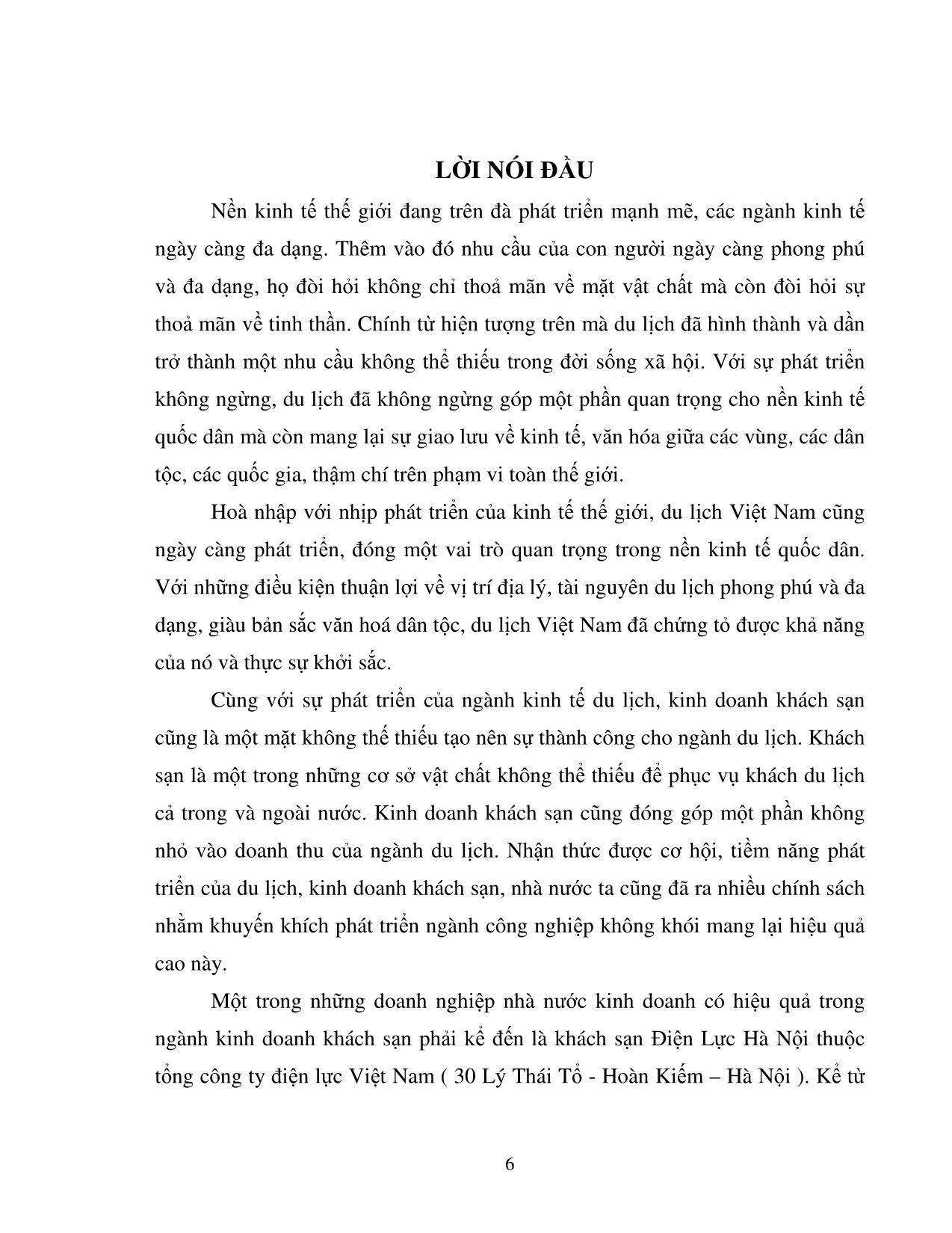 Giải pháp nâng cao hiệu quả sử dụng nguồn nhân lực của Khách sạn Điện Lực Hà Nội trang 6