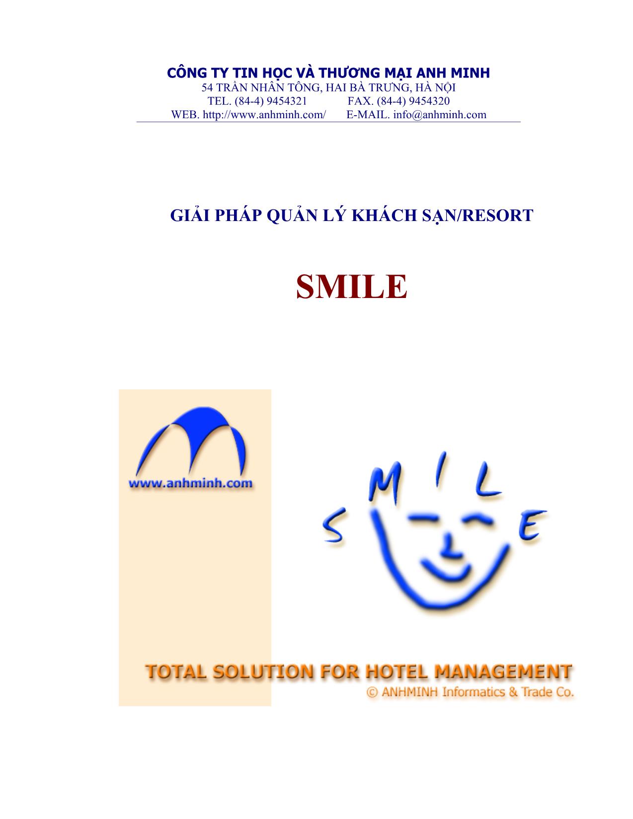 Giải pháp quản lý khách sạn/Resort  - Phần mềm Smile trang 1