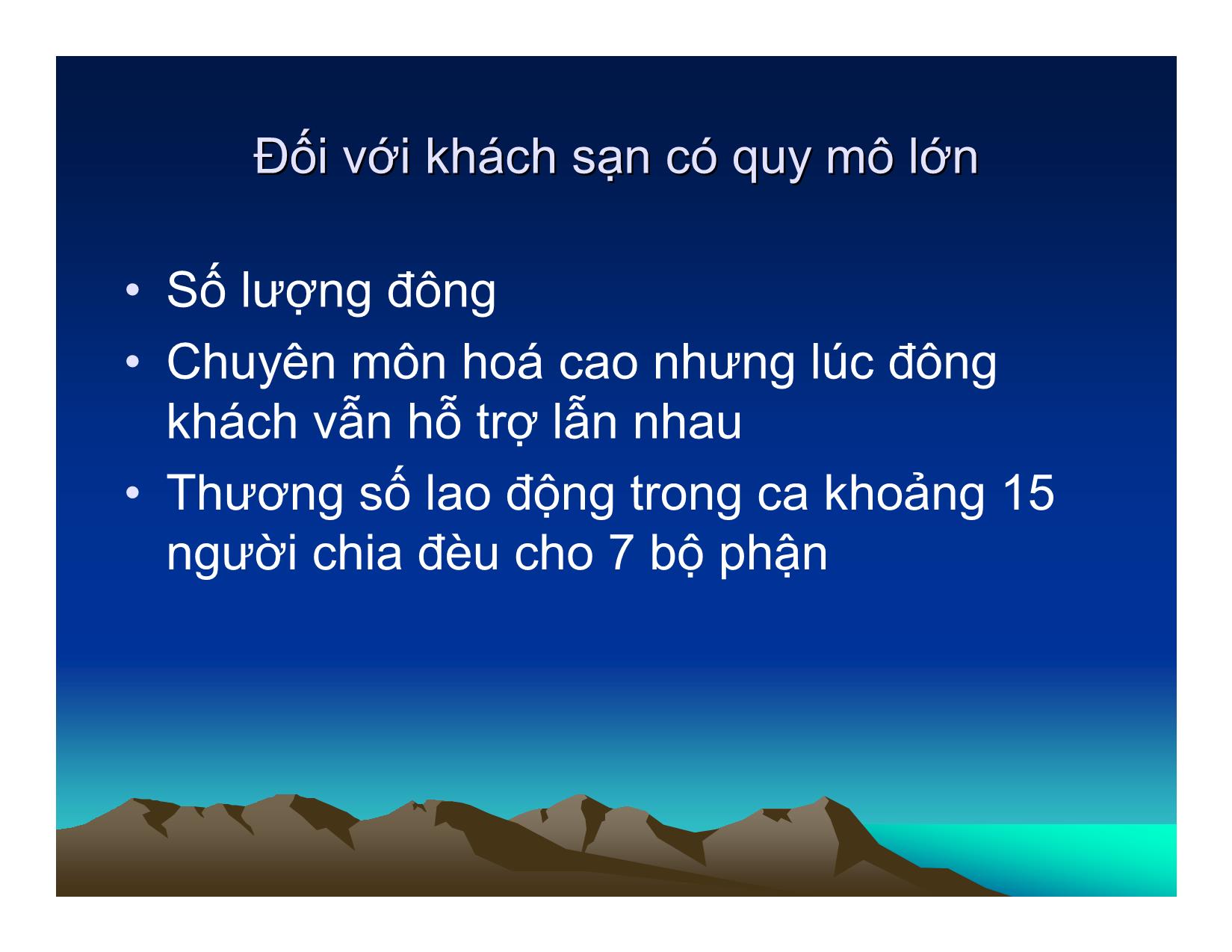 Bài giảng Quy trình phục vụ trong Khách sạn & Nhà hàng - Chương 2: Quy trình phục vụ ở bộ phận lễ tân| trang 10