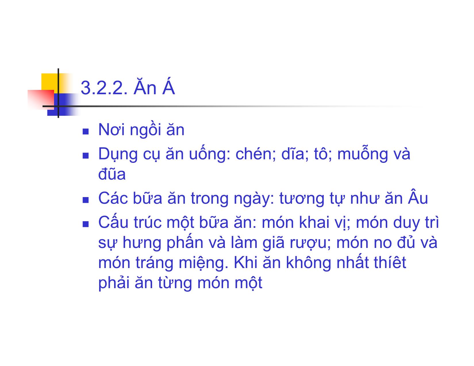 Bài giảng Quy trình phục vụ trong Khách sạn & Nhà hàng - Chương 3: Quy trình phục vụ bàn, Bar trang 9