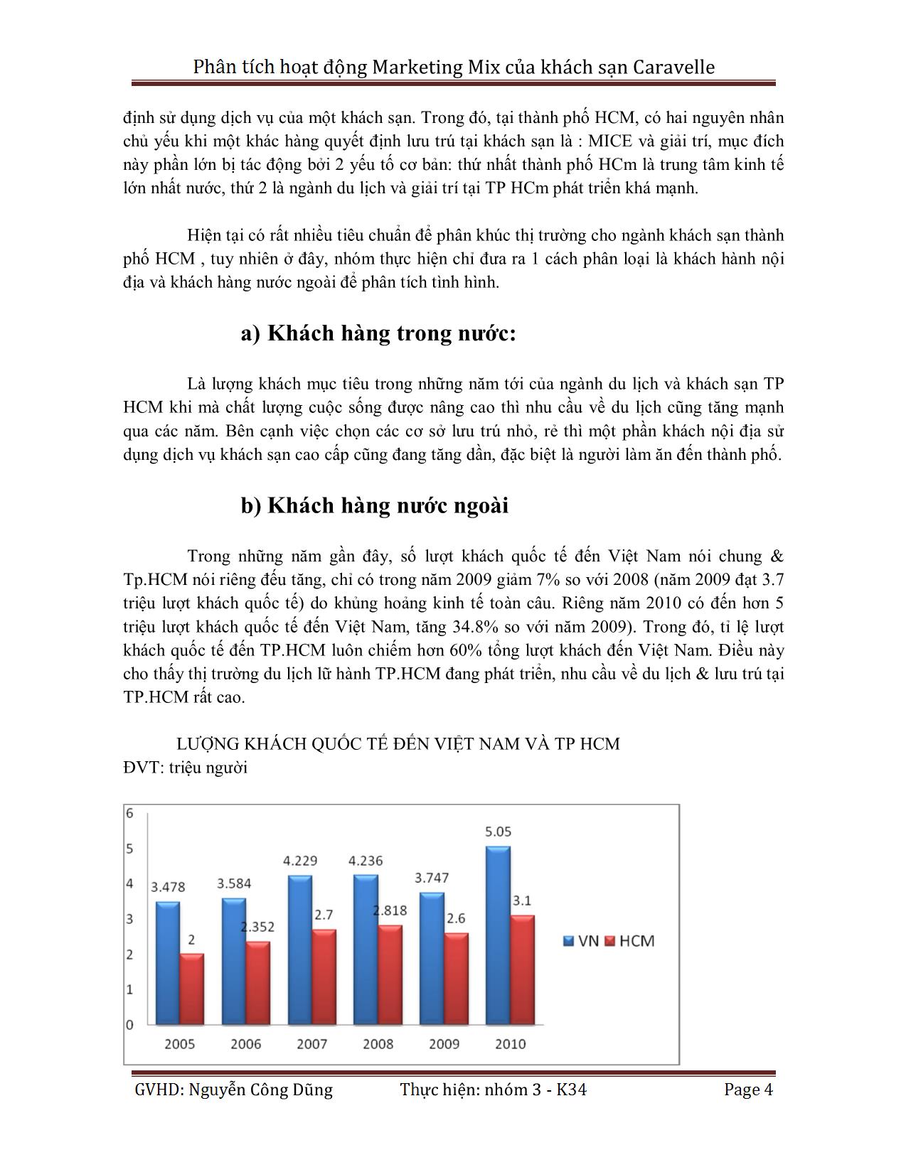 Tiểu luận Phân tích hoạt động Marketing Mix của khách sạn Caravelle trang 4