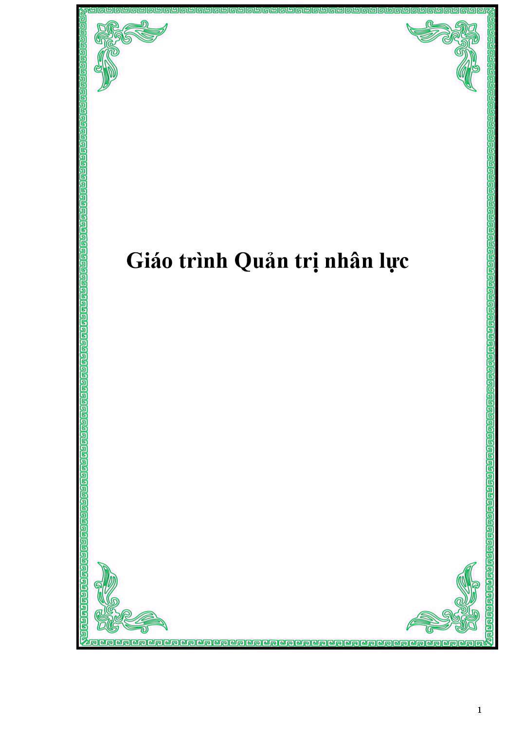 Giáo trình môn Quản trị nhân lực trang 1