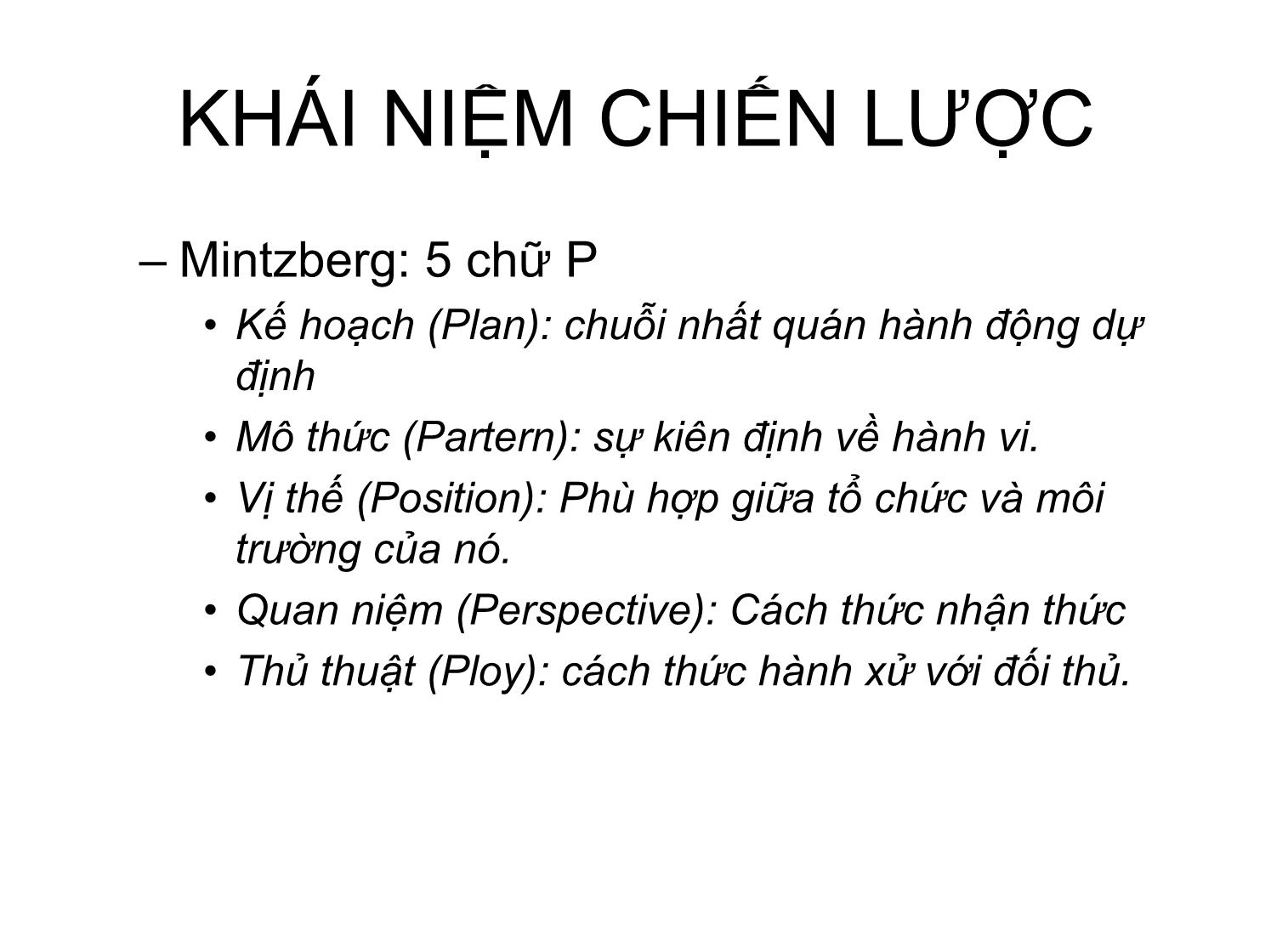 Bài giảng môn Quản trị chiến lược trang 5