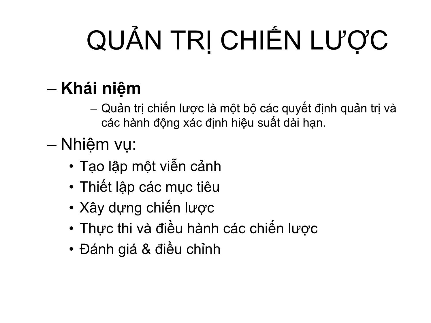 Bài giảng môn Quản trị chiến lược trang 6