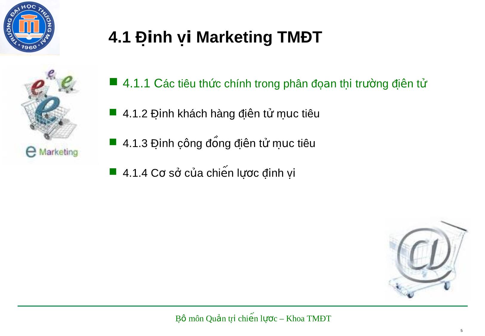 Bài giảng Marketing điện tử - Chương 4: Chiến lược định vị và hoạch định marketing điện tử trang 5