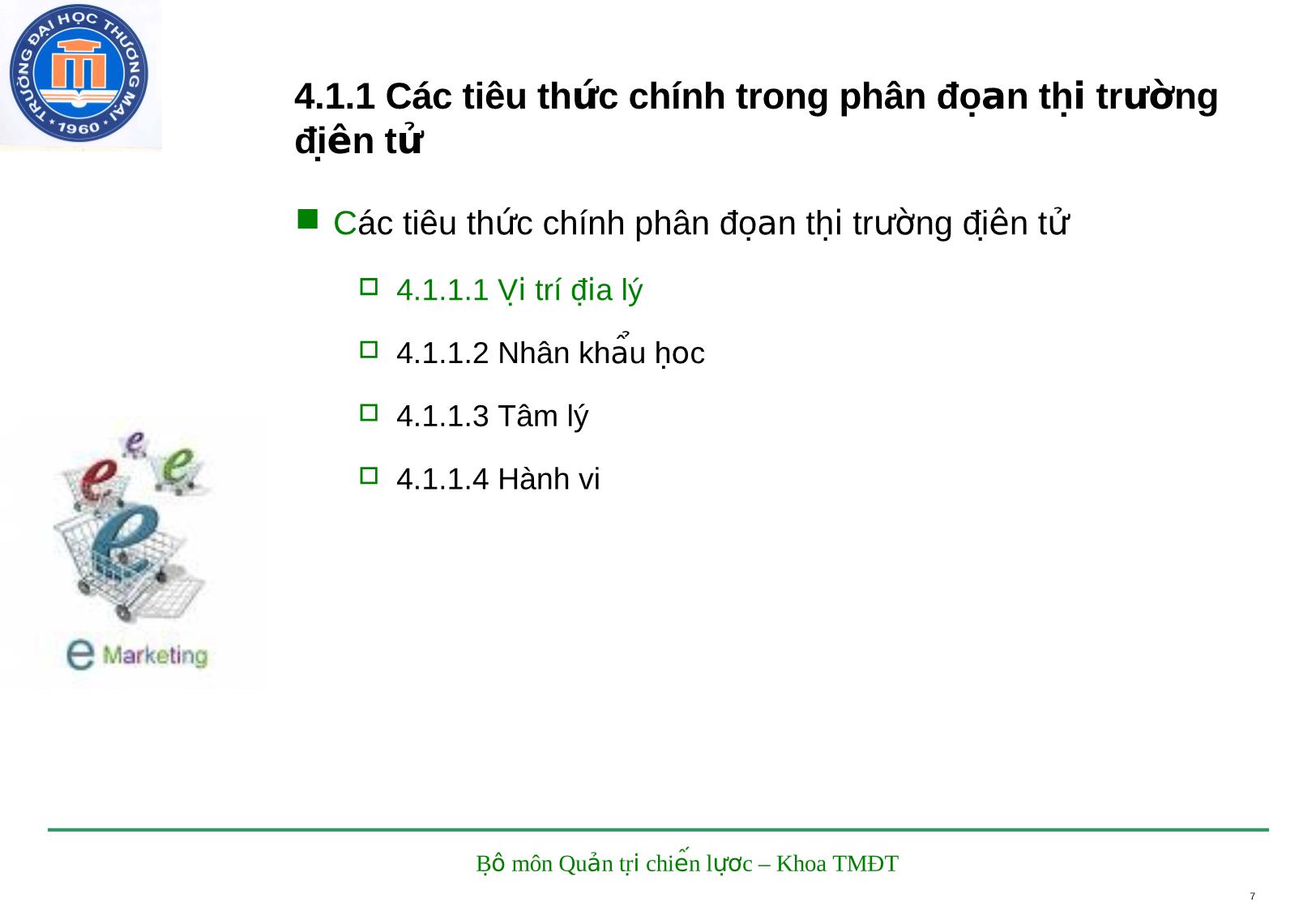 Bài giảng Marketing điện tử - Chương 4: Chiến lược định vị và hoạch định marketing điện tử trang 7