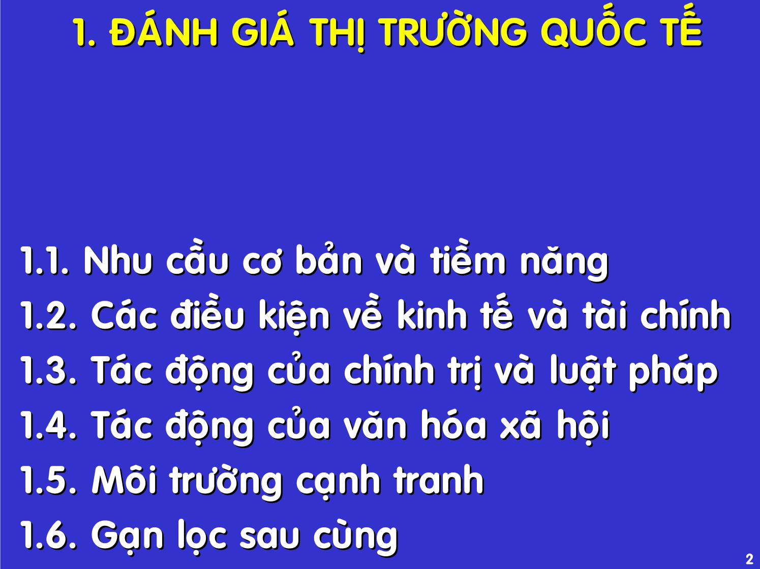 Bài giảng Quản trị kinh doanh quốc tế - Chương 10: Chiến lược marketing trang 2