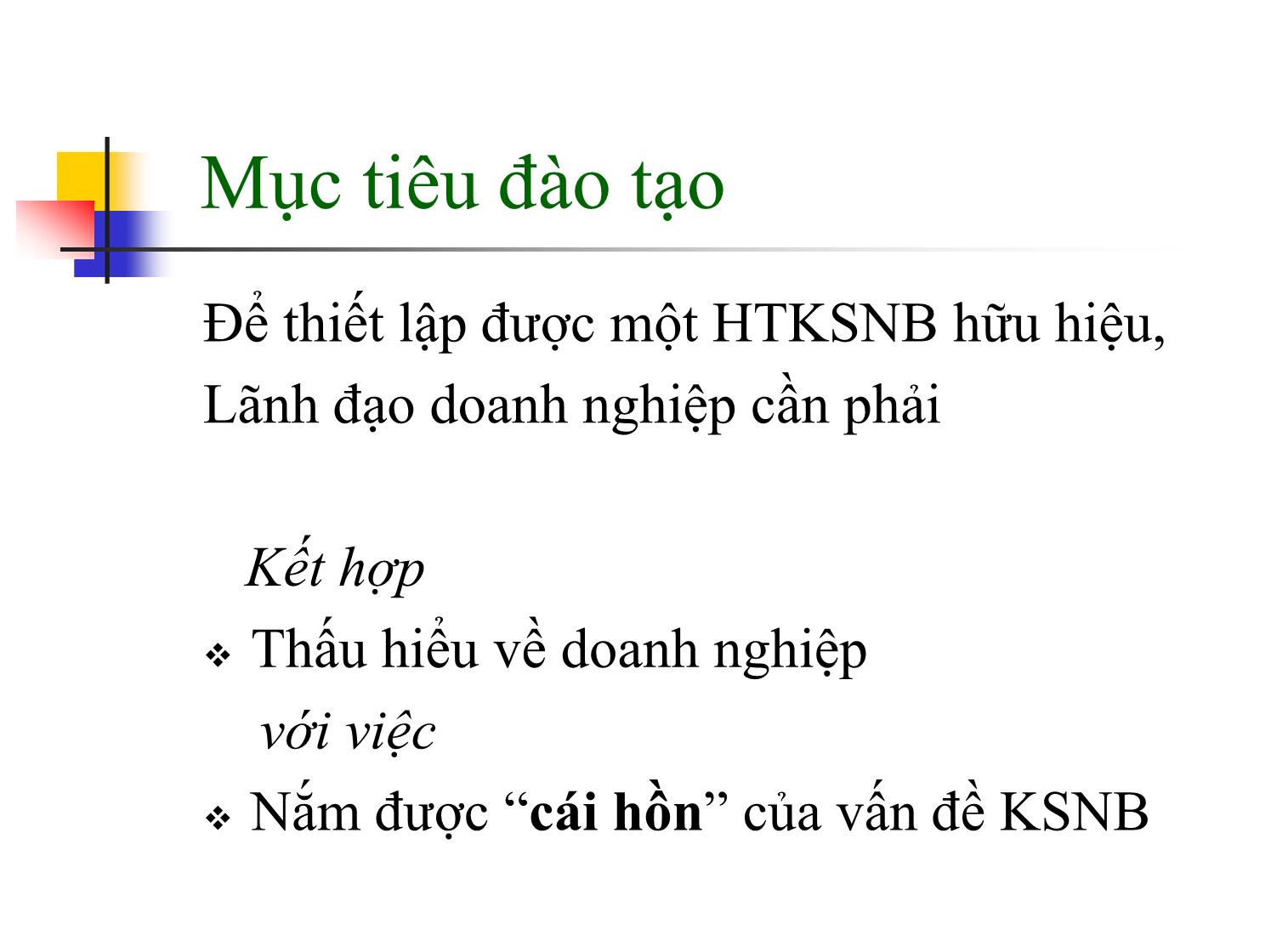 Bài giảng Quản trị kinh doanh - Thiết lập hệ thống kiểm soát nội bộ doanh nghiệp trang 2