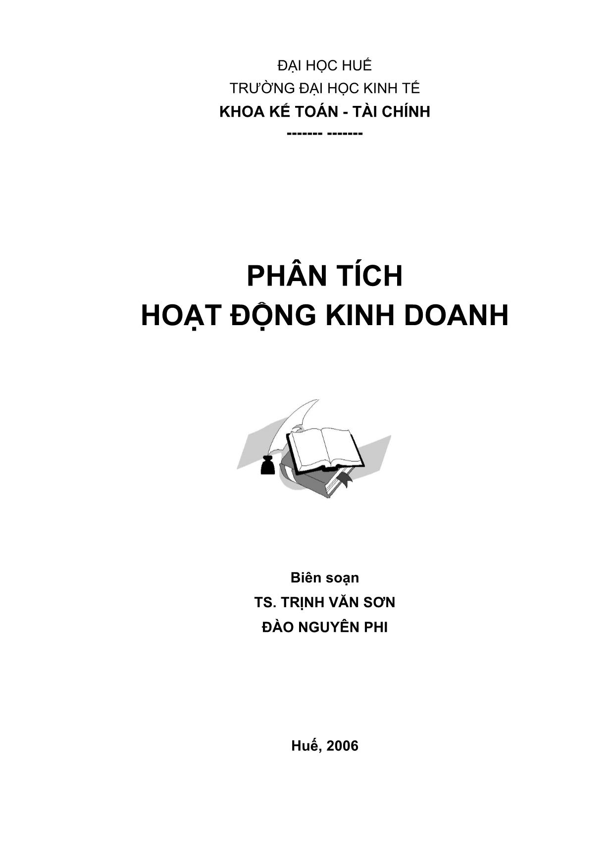 Giáo trình môn Phân tích hoạt động kinh doanh trang 1