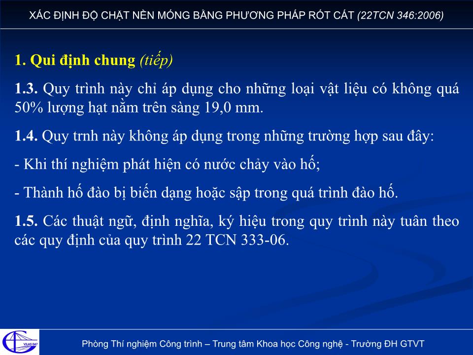 Đề tài Xác định độ chặt nền móng bằng phương pháp rót cát (22TCN 346:2006) trang 3