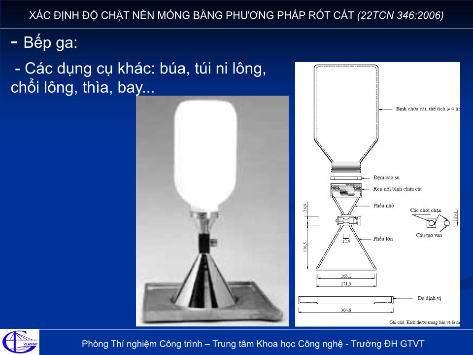 Đề tài Xác định độ chặt nền móng bằng phương pháp rót cát (22TCN 346:2006) trang 6