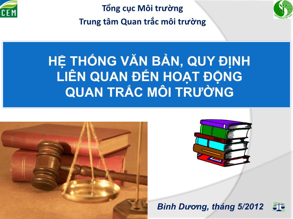 Hệ thống văn bản, quy định liên quan đến hoạt động quan trắc môi trường trang 1