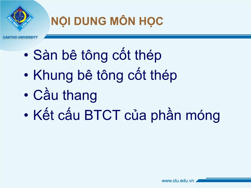 Bài giảng Bê tổng cốt thép 2 - Kết cấu nhà dân dụng trang 2