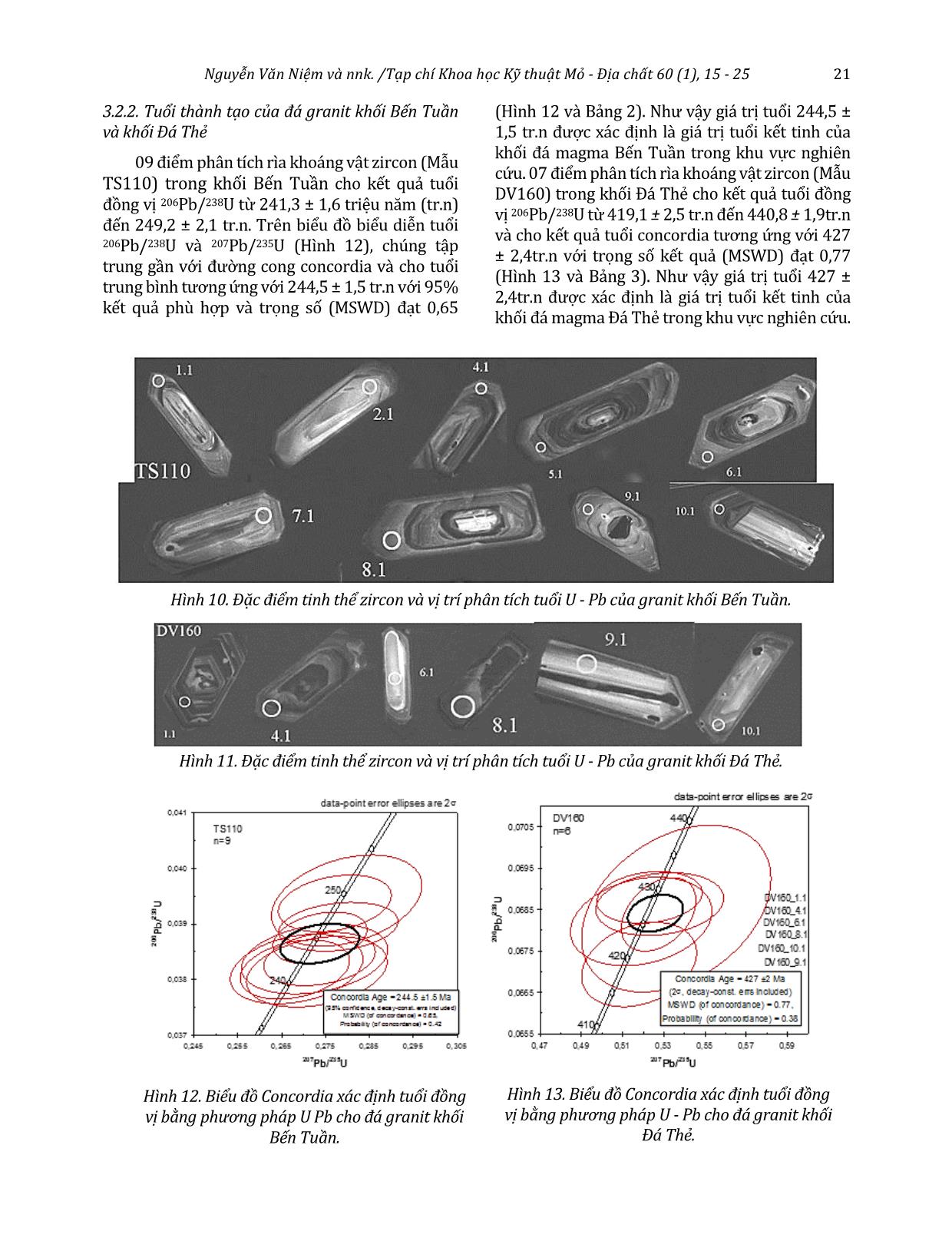 Một số kết quả mới về đặc điểm thạch học và tuổi U - Pb của thành tạo Granit khối Bến Tuần, khối Đá Thẻ trang 7