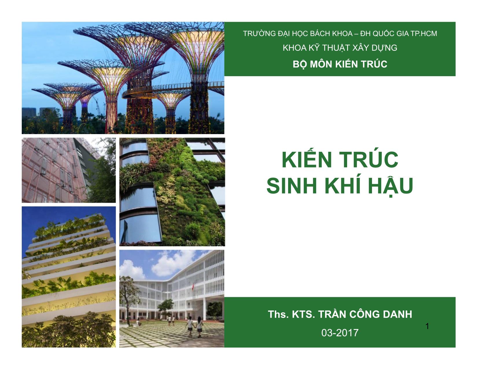 Bài giảng Kiến trúc sinh khí hậu trang 1