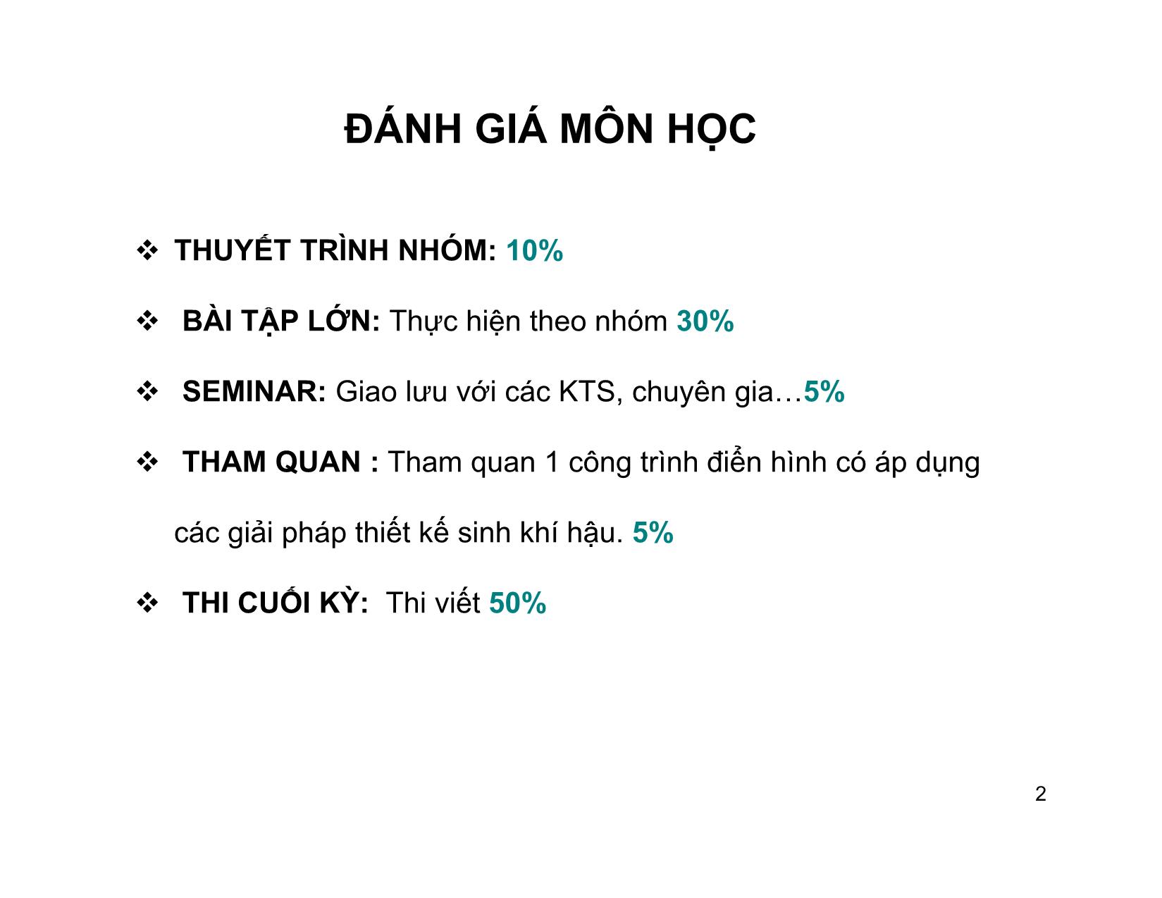 Bài giảng Kiến trúc sinh khí hậu trang 2