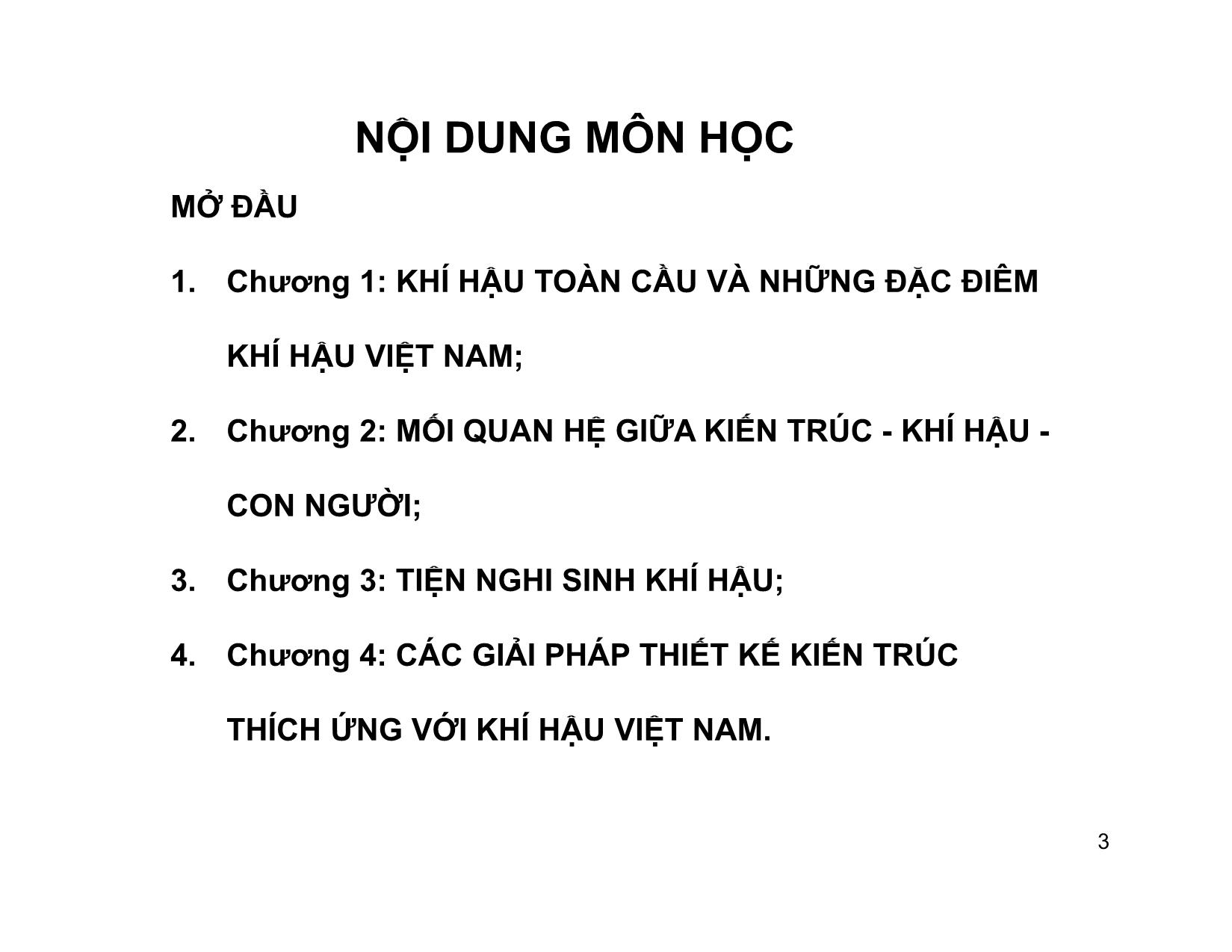 Bài giảng Kiến trúc sinh khí hậu trang 3