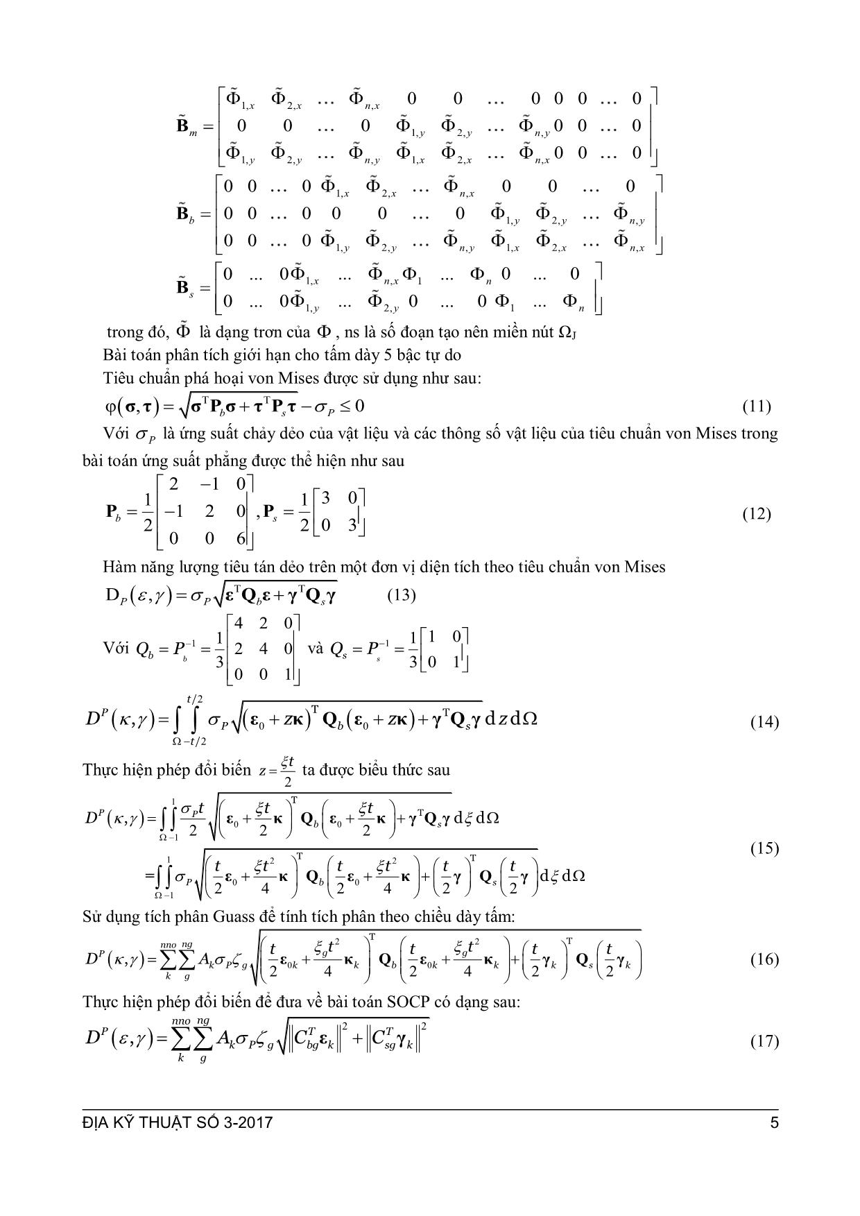 Phân tích giới hạn tấm dày 5 bậc tự do sử dụng phương pháp không lưới Element Free Galerkin (EFG) trang 3