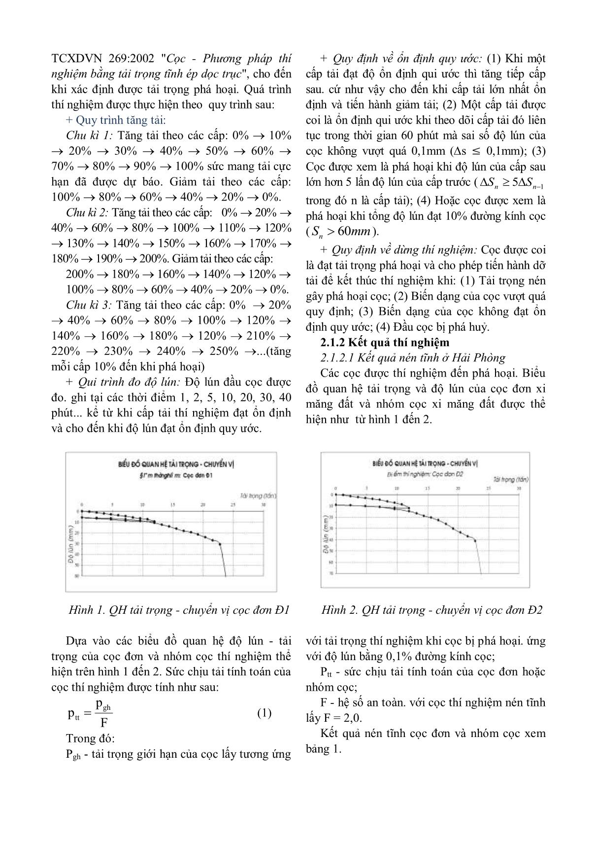 Tính toán sức chịu tải của cọc xi măng đất tạo bởi Jet Grouting: Lý thuyết - Mô hình số - Thí nghiệm hiện trường trang 2