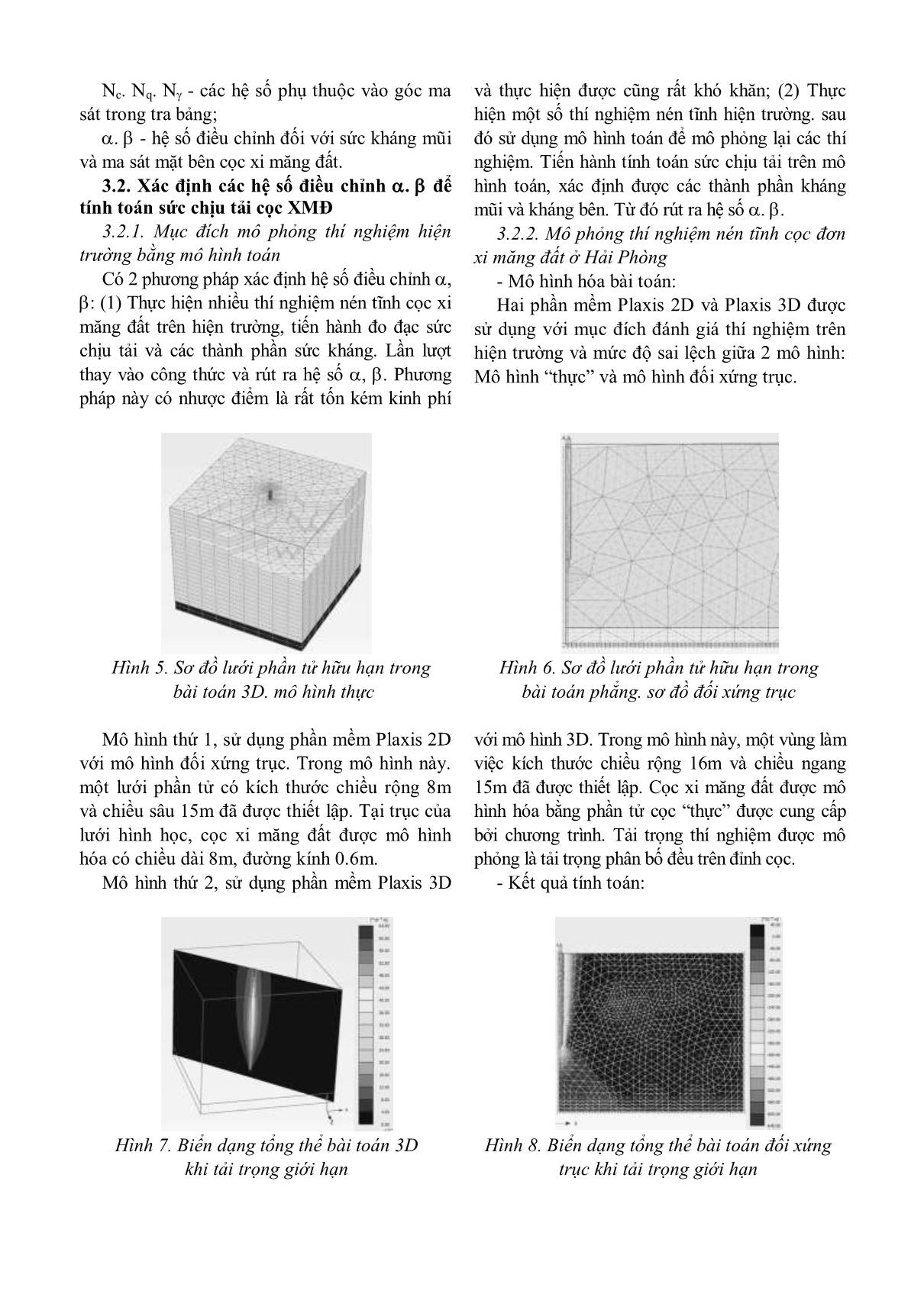 Tính toán sức chịu tải của cọc xi măng đất tạo bởi Jet Grouting: Lý thuyết - Mô hình số - Thí nghiệm hiện trường trang 5