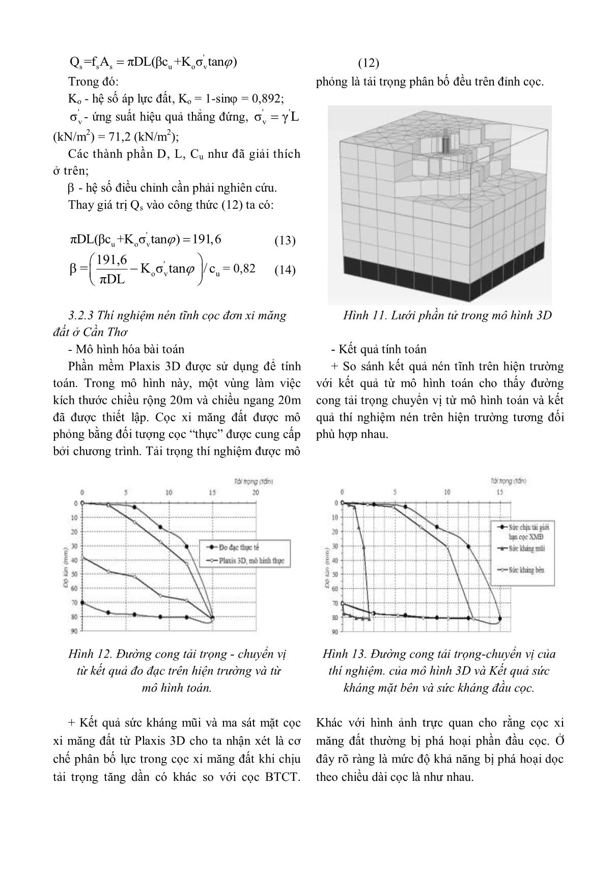 Tính toán sức chịu tải của cọc xi măng đất tạo bởi Jet Grouting: Lý thuyết - Mô hình số - Thí nghiệm hiện trường trang 7