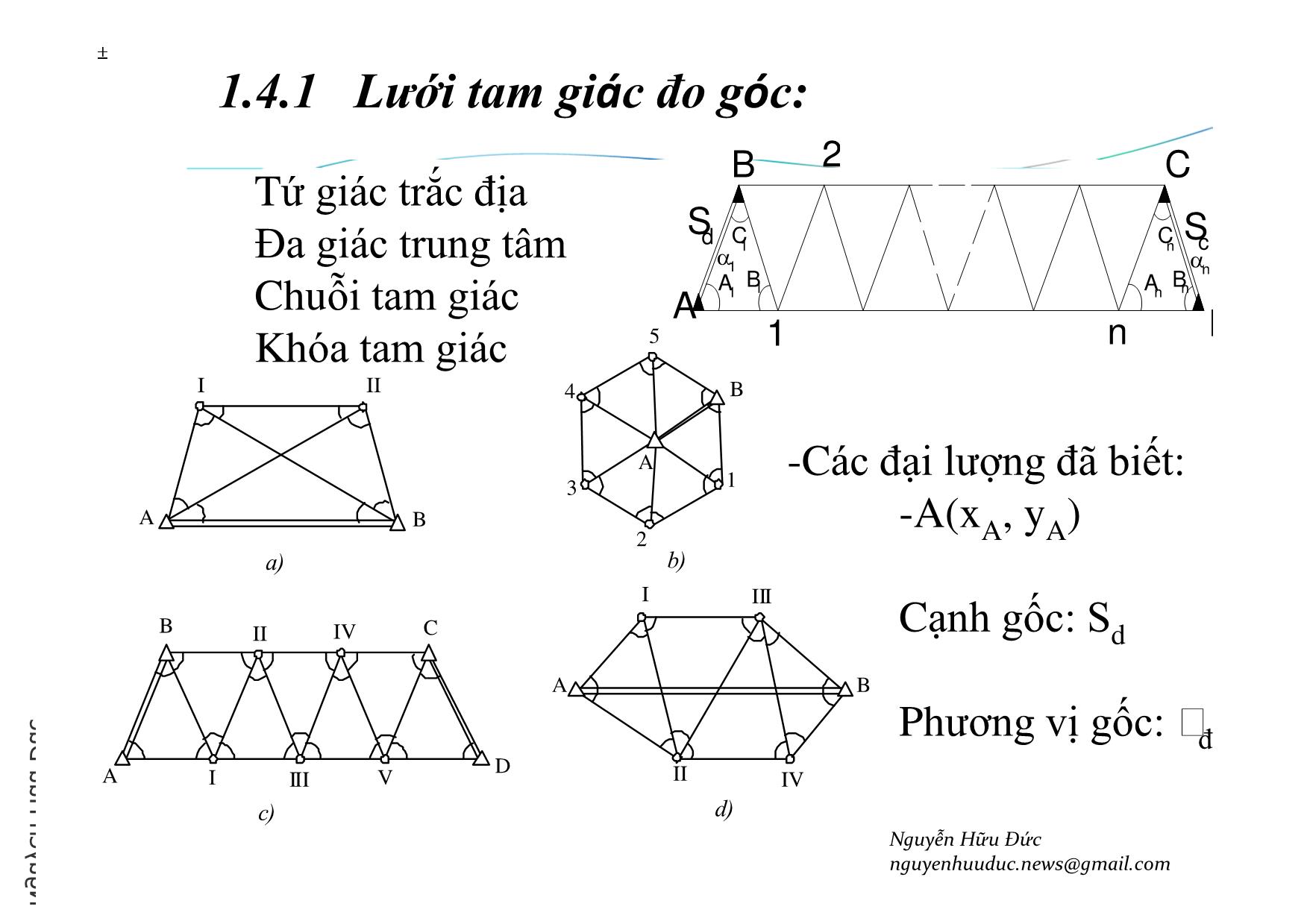 Bài giảng Xây dựng lưới trắc địa - Chương 1: Lưới khống chế trắc địa nhà nước trang 10