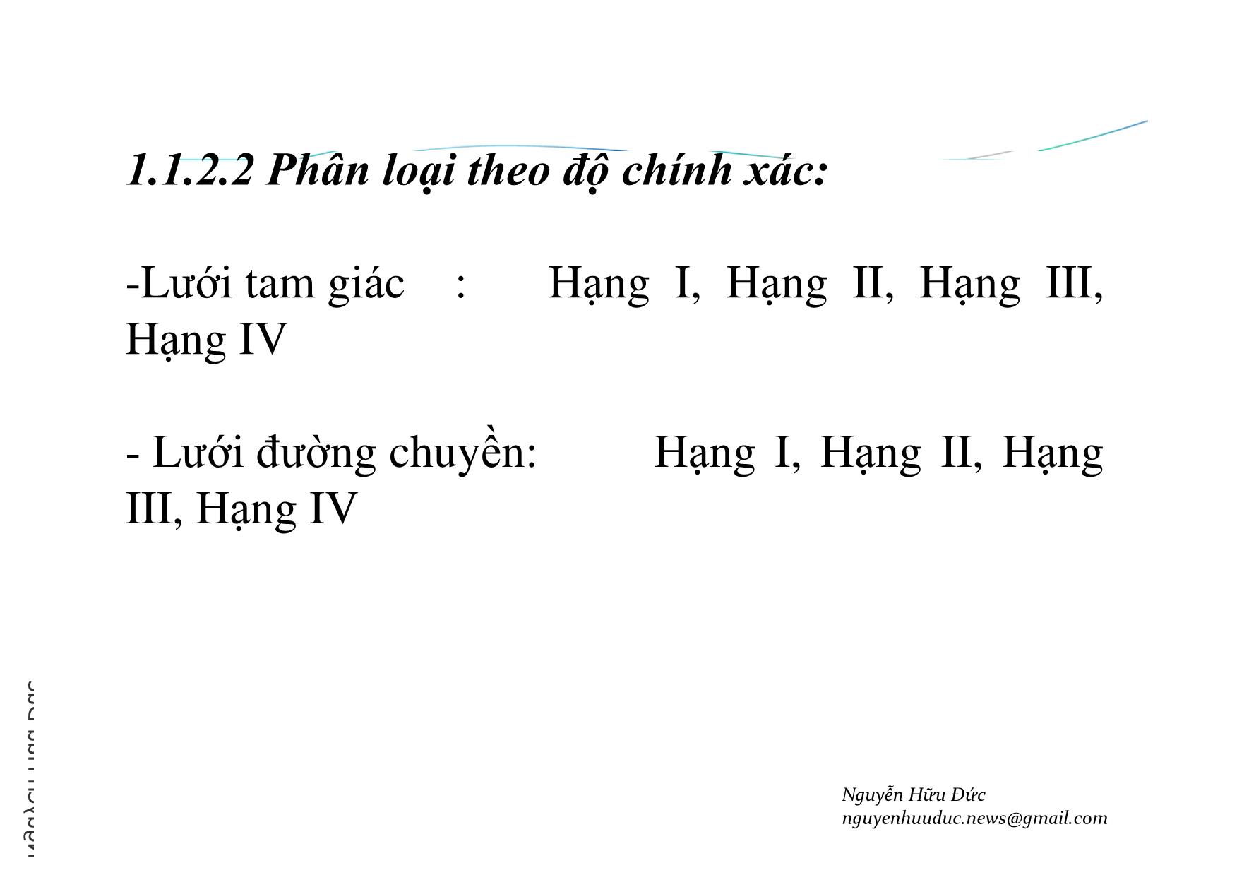 Bài giảng Xây dựng lưới trắc địa - Chương 1: Lưới khống chế trắc địa nhà nước trang 5