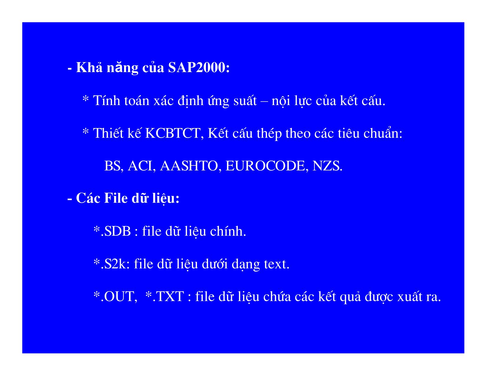 Bài giảng Tính toán kết cấu bằng SAP2000 trang 4