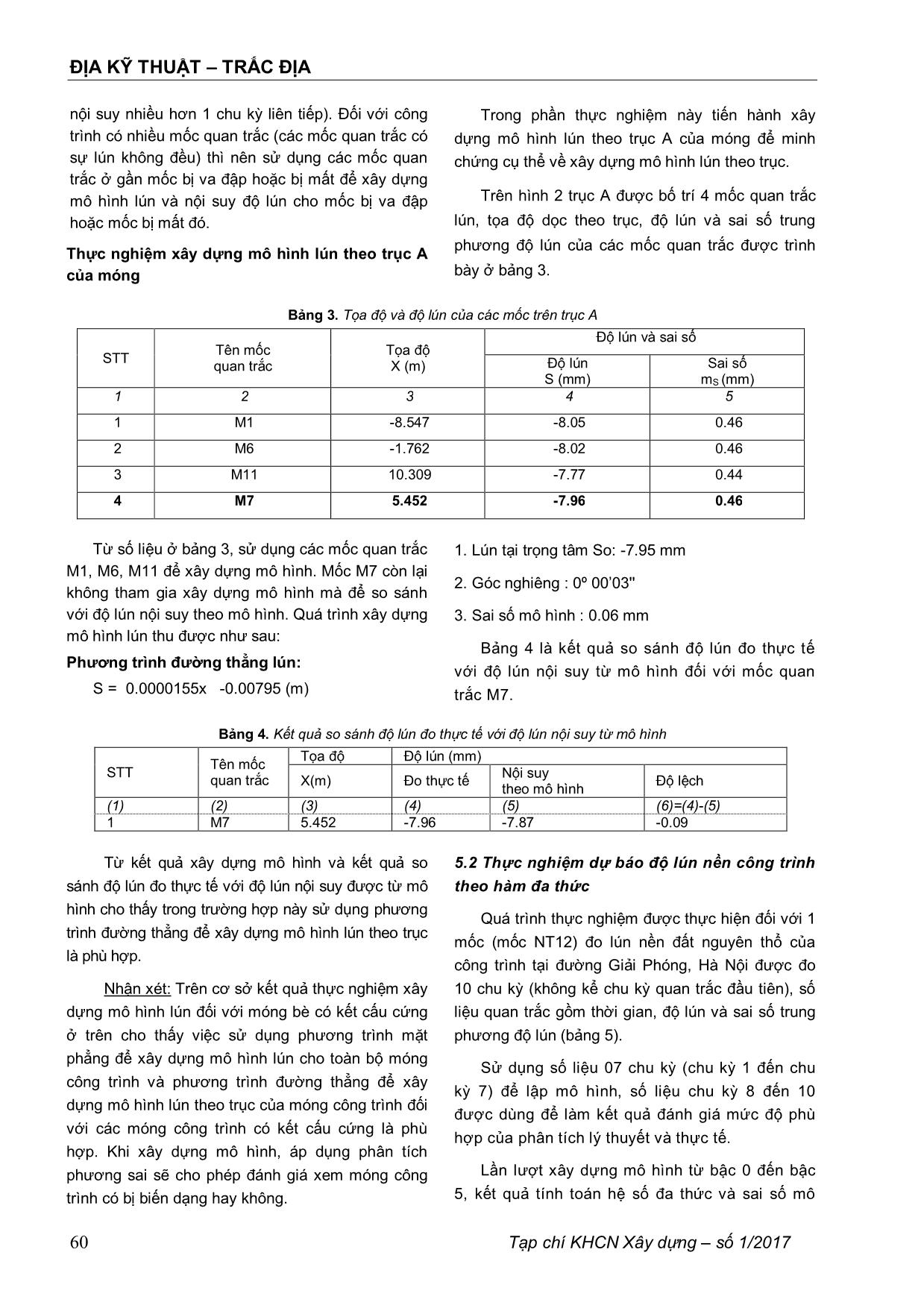 Thành lập mô hình lún nền móng công trình theo số liệu quan trắc lún trang 7