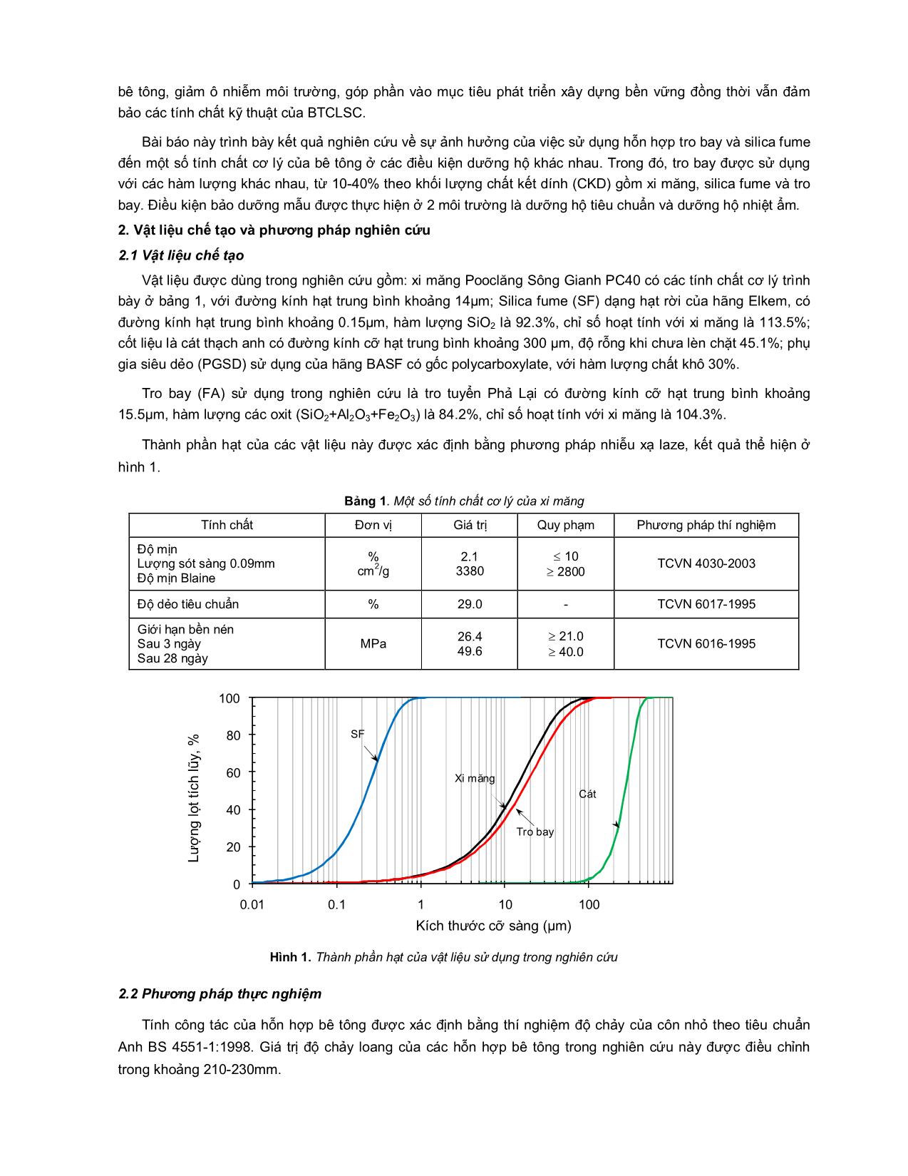 Nghiên cứu chế tạo bê tông chất lượng siêu cao sử dụng hỗn hợp phụ gia khoáng Silica Fume và tro bay sẵn có ở Việt Nam trang 2