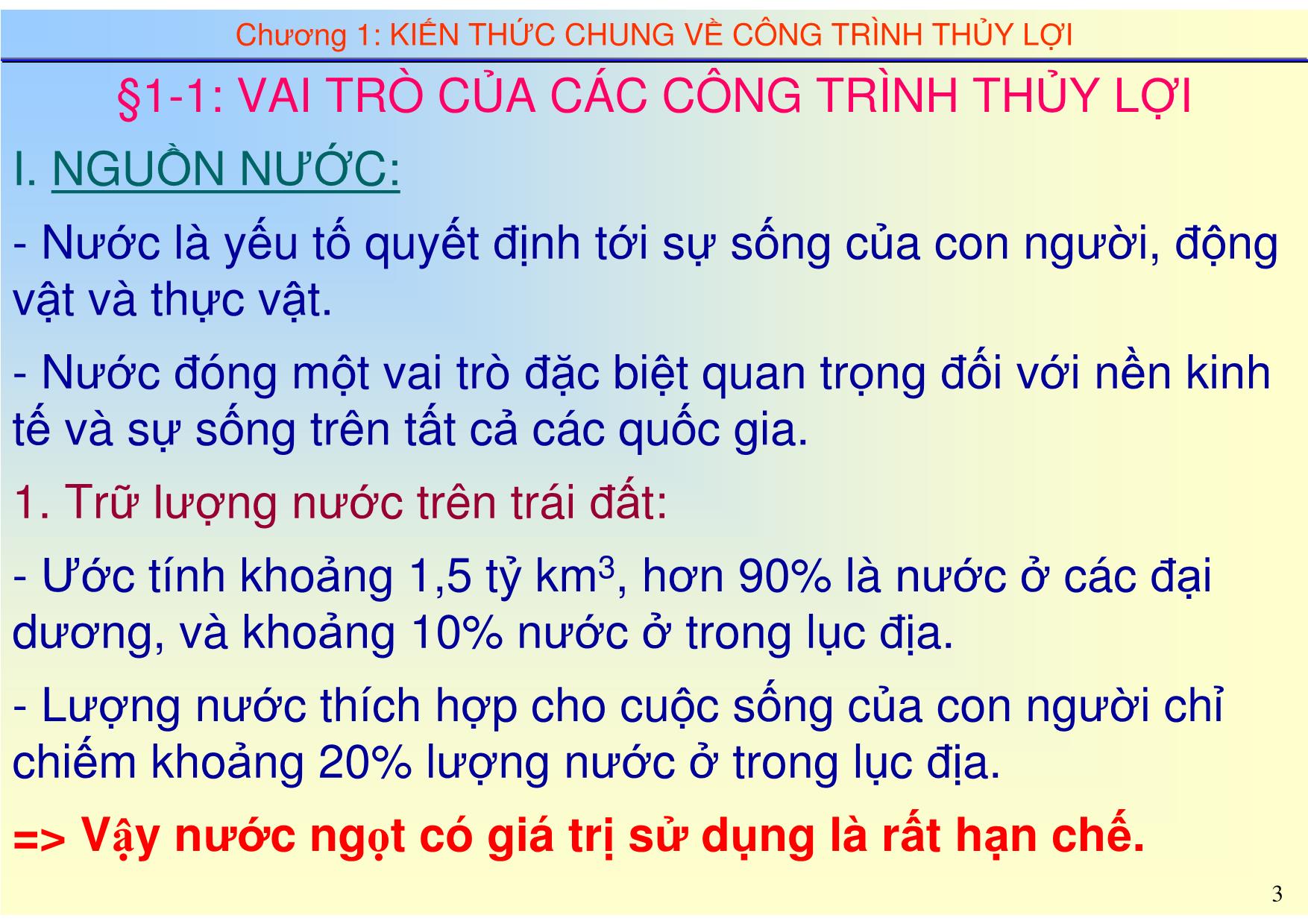 Bài giảng Thủy công - Chương 1: Kiến thức chung về công trình thủy lợi trang 3