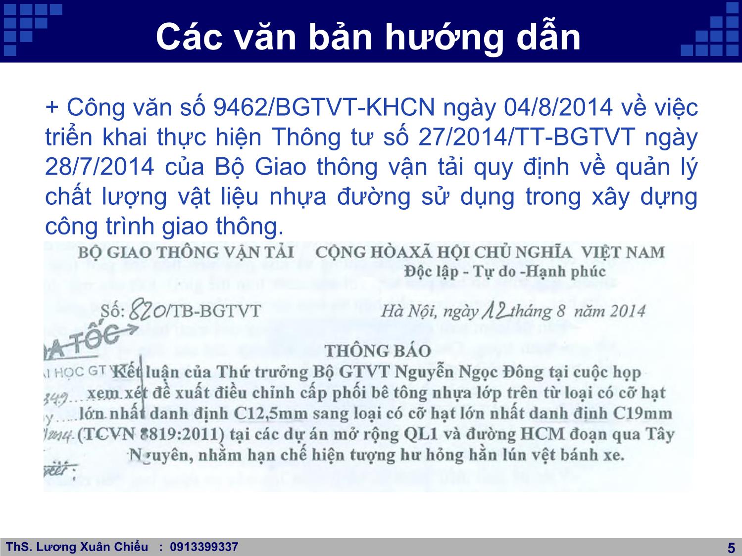 Bài giảng Kinh nghiệm thiết kế và giám sát chất lượng bê tông nhựa nóng trang 5