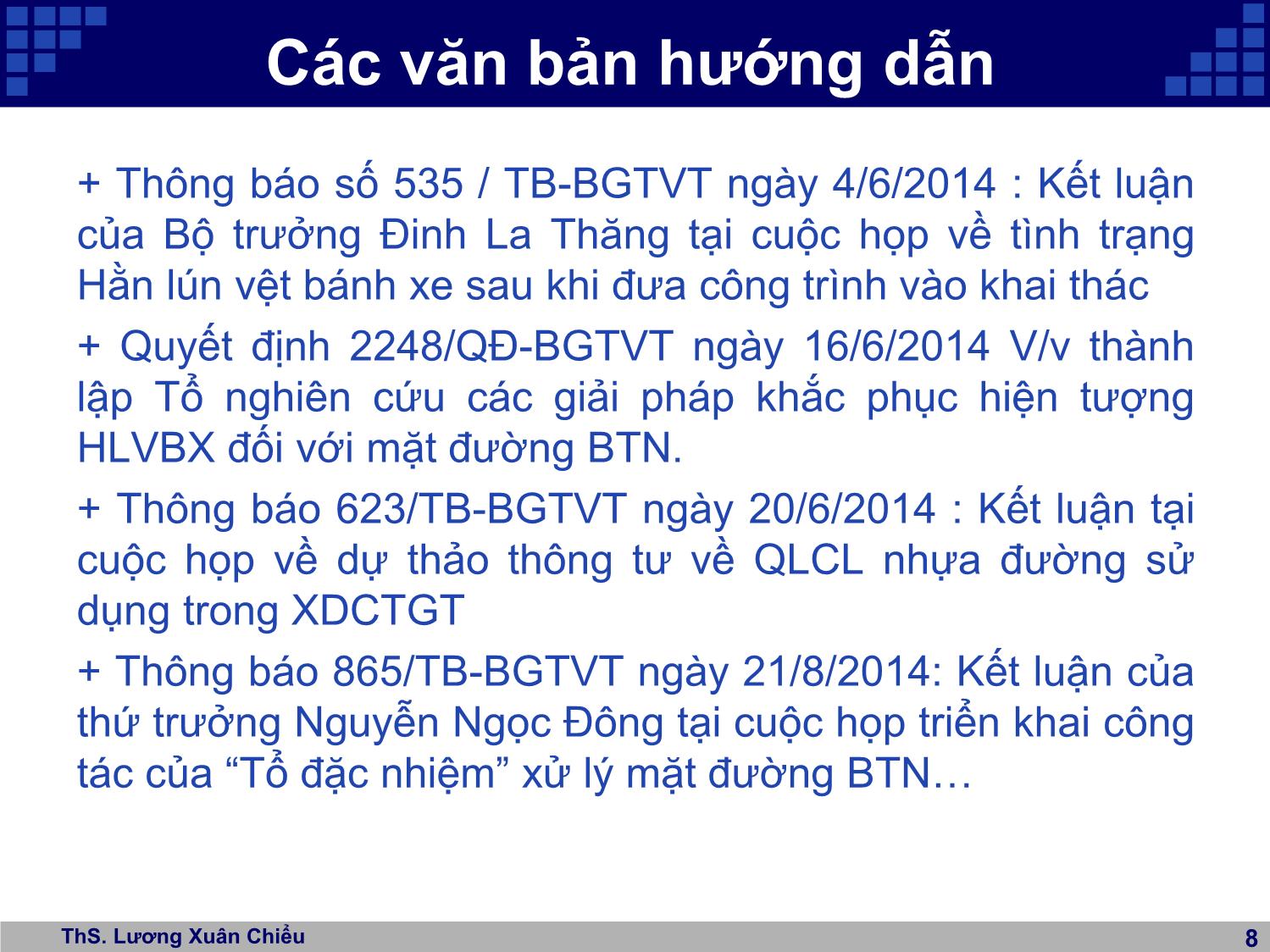 Bài giảng Kinh nghiệm thiết kế và giám sát chất lượng bê tông nhựa nóng trang 8