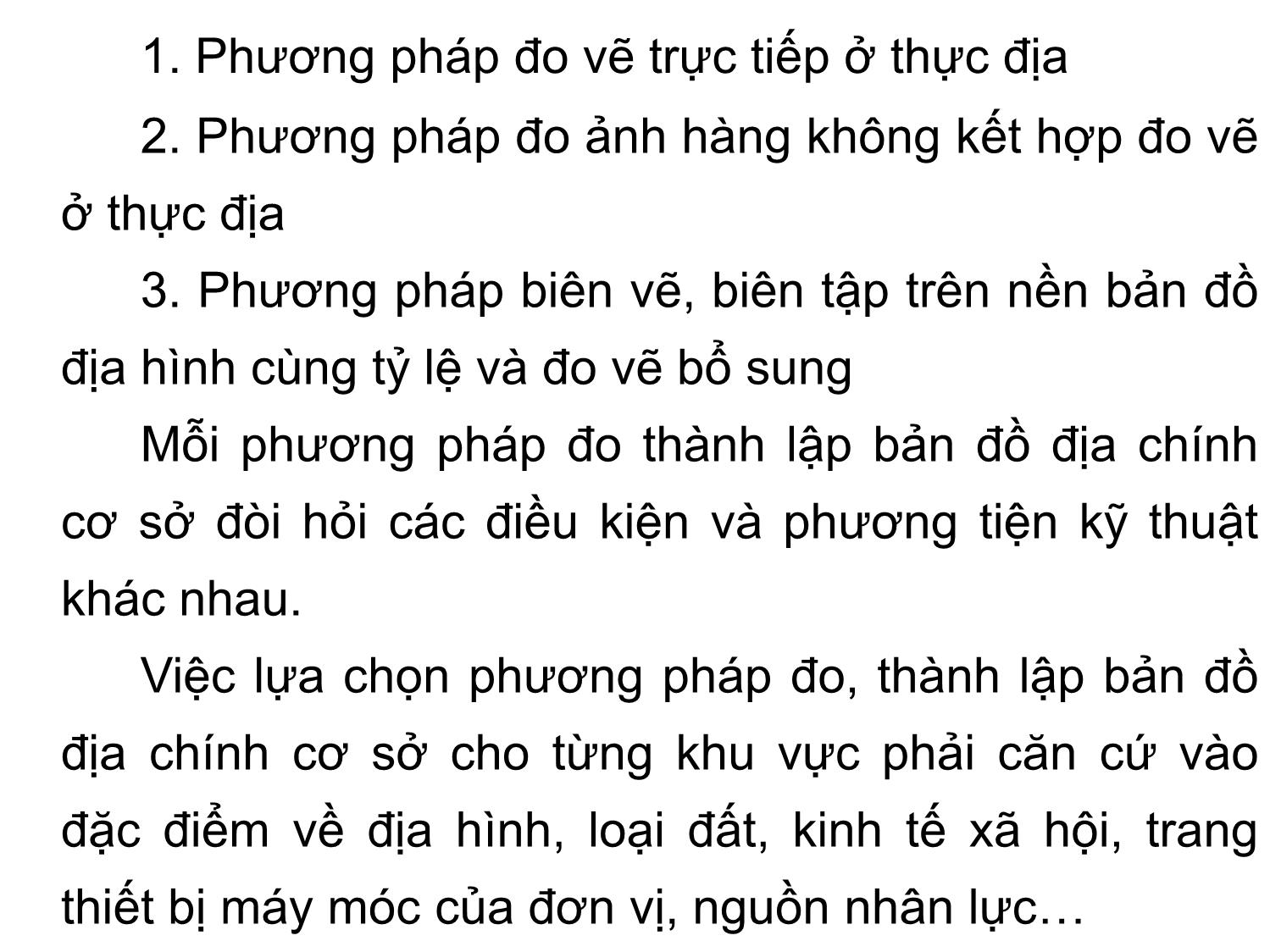 Bài giảng Bản đồ địa chính - Chương 3: Công nghệ thành lập bản đồ địa chính trang 4