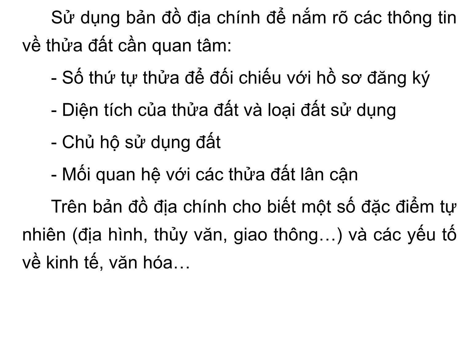 Bài giảng Bản đồ địa chính - Chương 5: Sử dụng và bảo quản bản đồ địa chính trang 2