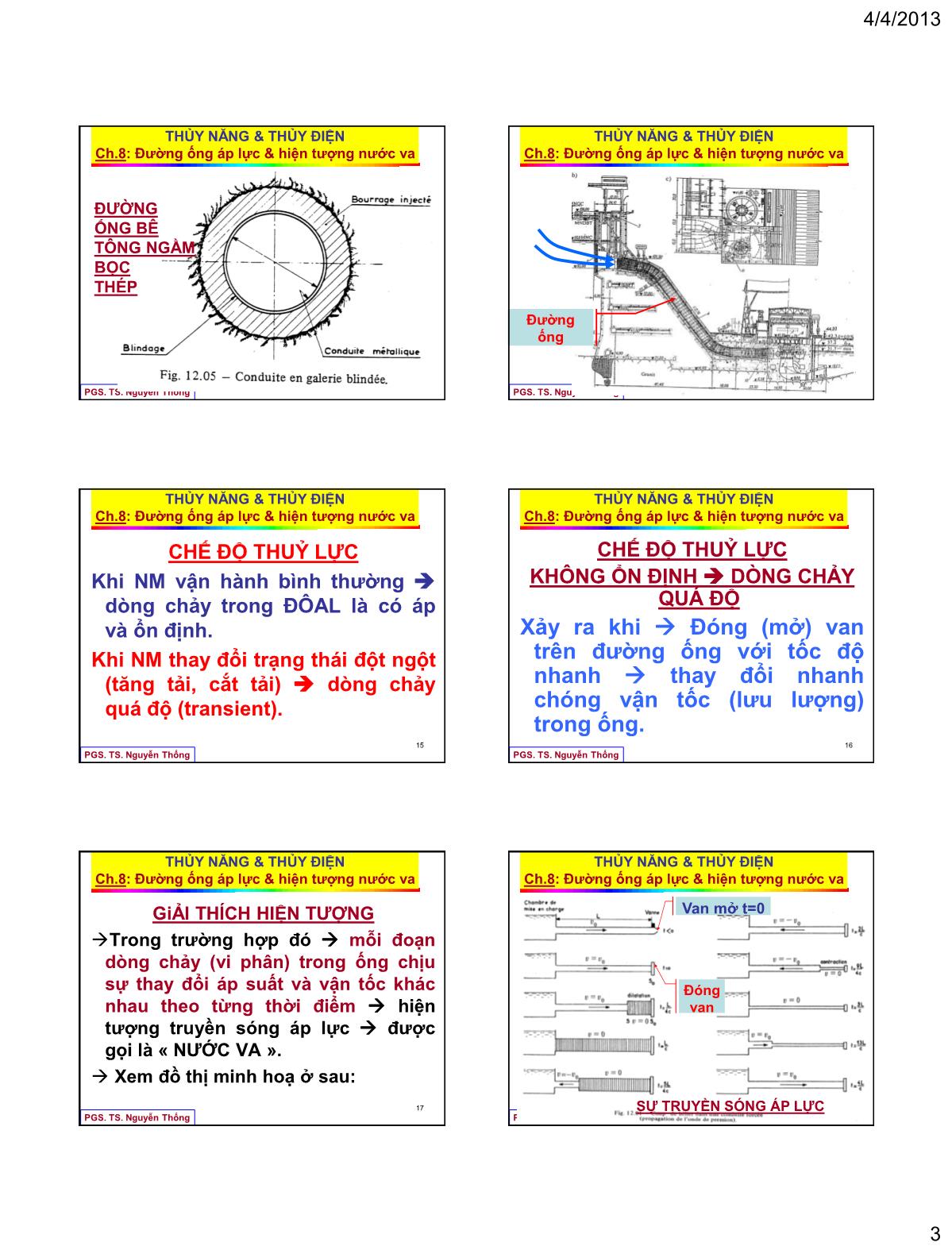 Bài giảng Thủy năng thủy điện - Chương 8: Đường ống áp lực & hiện tượng nước va trang 3