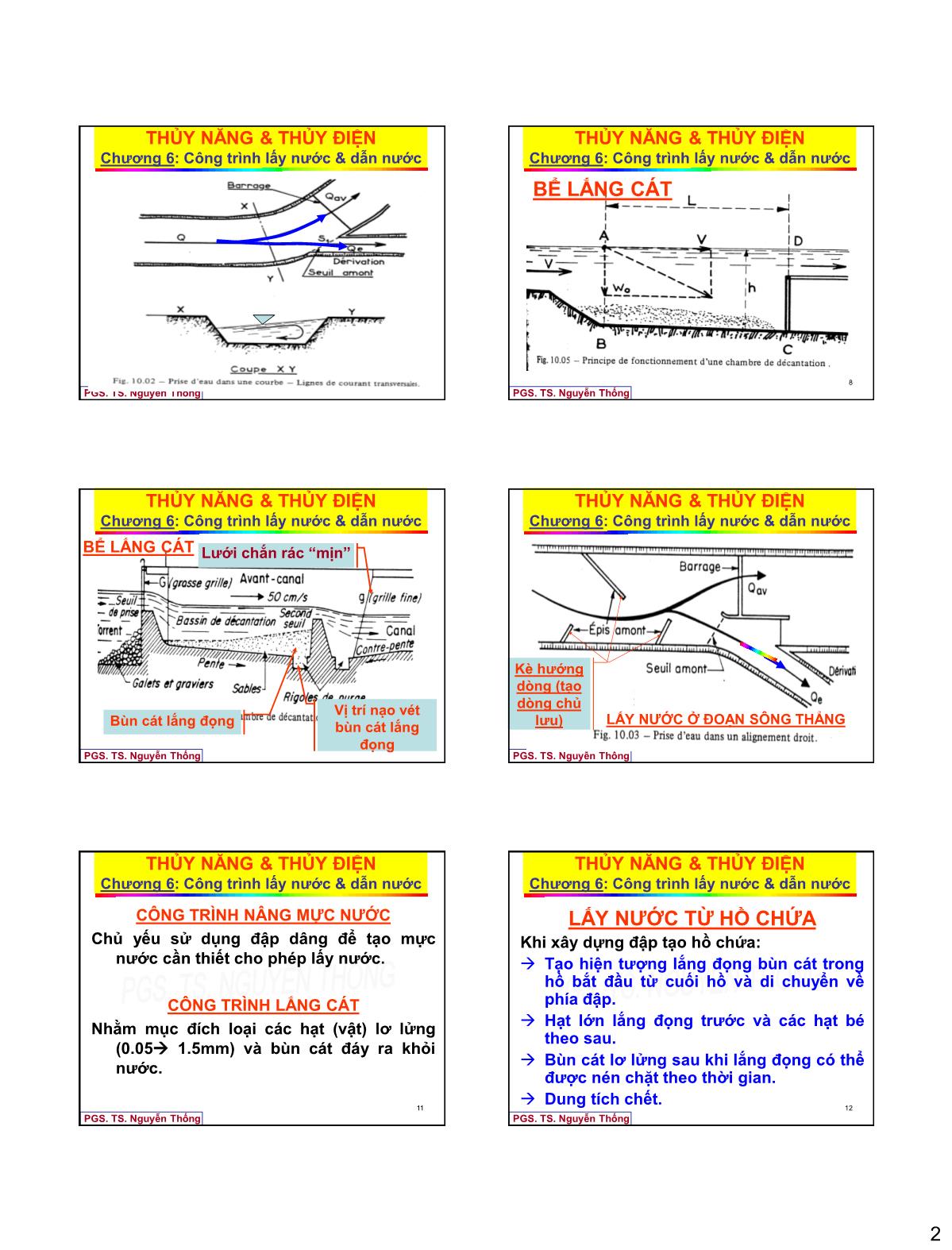 Bài giảng Thủy năng thủy điện - Chương 6: Công trình lấy nước & dẫn nước trang 2