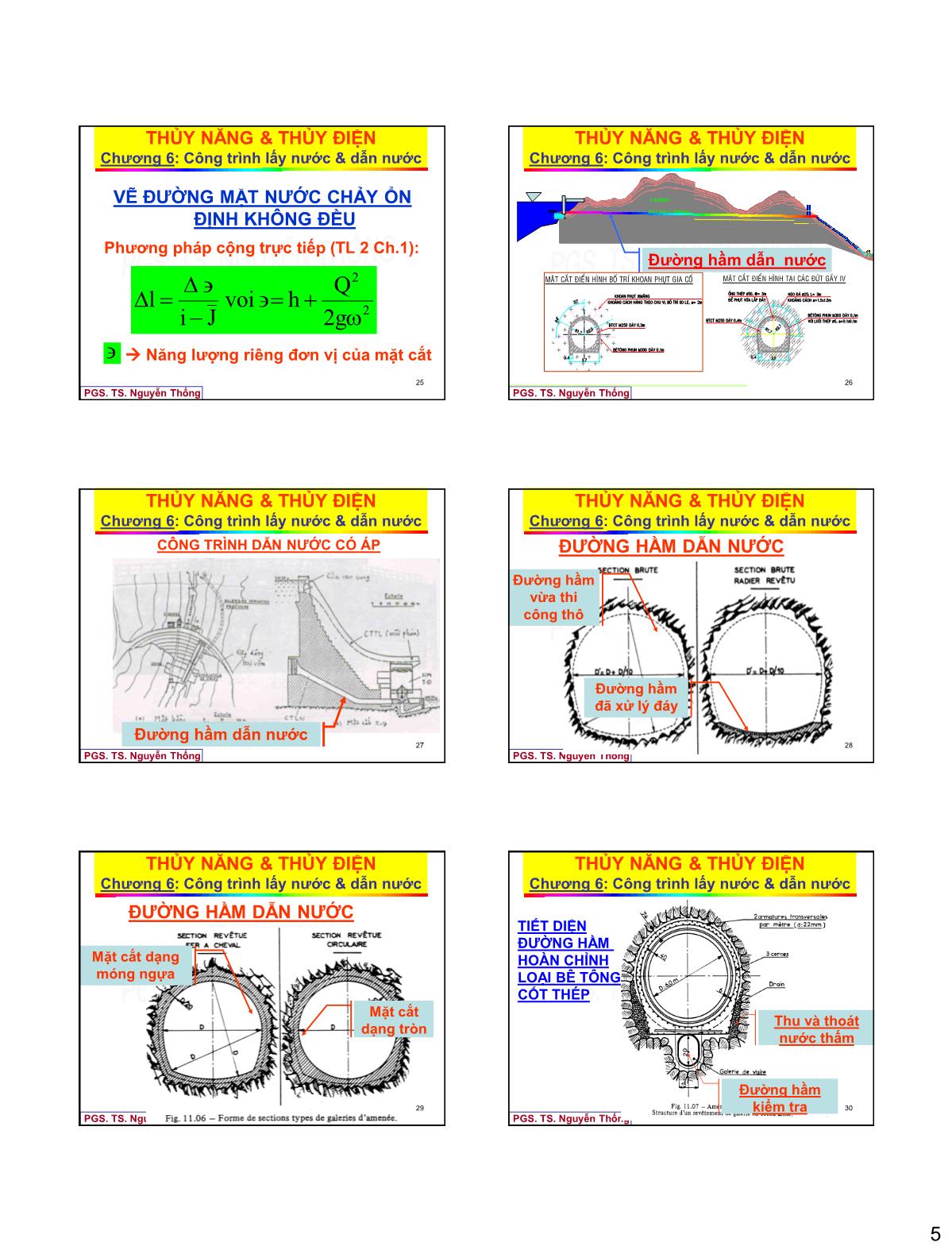 Bài giảng Thủy năng thủy điện - Chương 6: Công trình lấy nước & dẫn nước trang 5