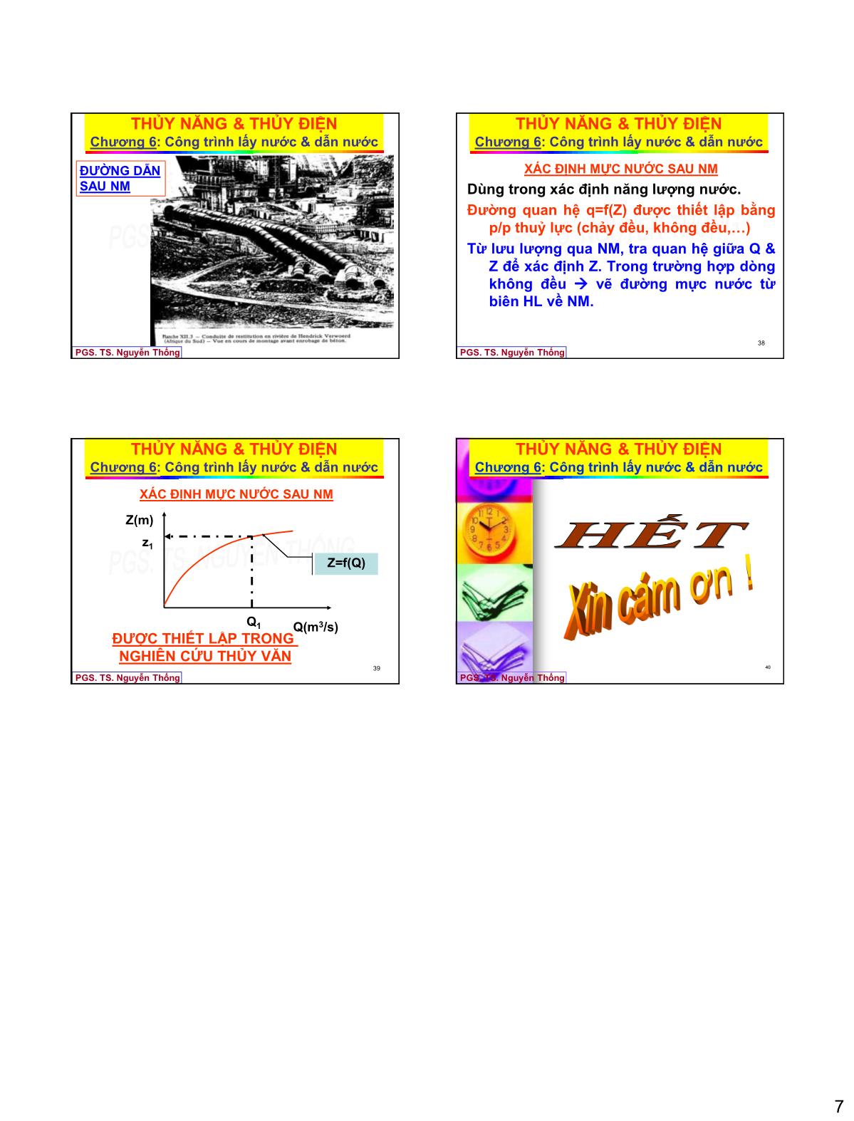 Bài giảng Thủy năng thủy điện - Chương 6: Công trình lấy nước & dẫn nước trang 7