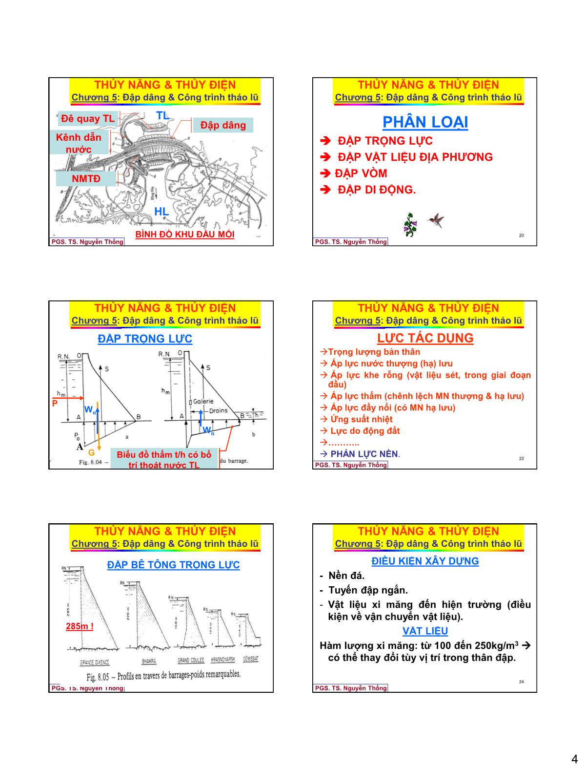 Bài giảng Thủy năng thủy điện - Chương 5: Đập dâng & công trình tháo lũ trang 4