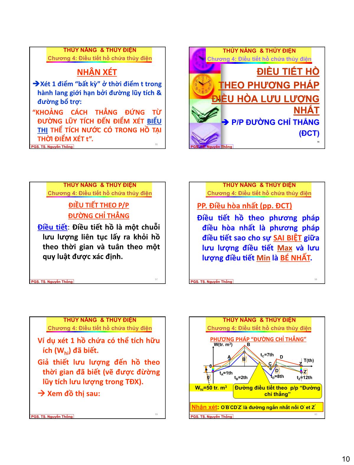 Bài giảng Thủy năng thủy điện - Chương 4: Điều tiết hồ chứa thuỷ điện trang 10