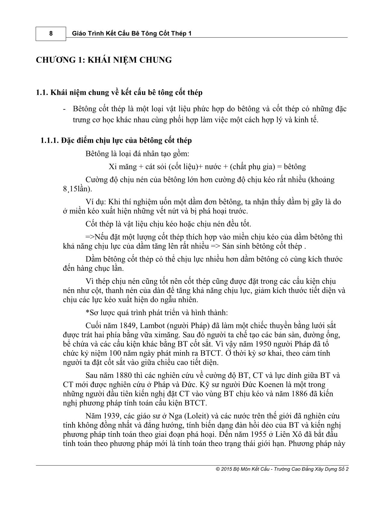 Giáo Trình Kết cấu Bê tông cốt thép 1 trang 8