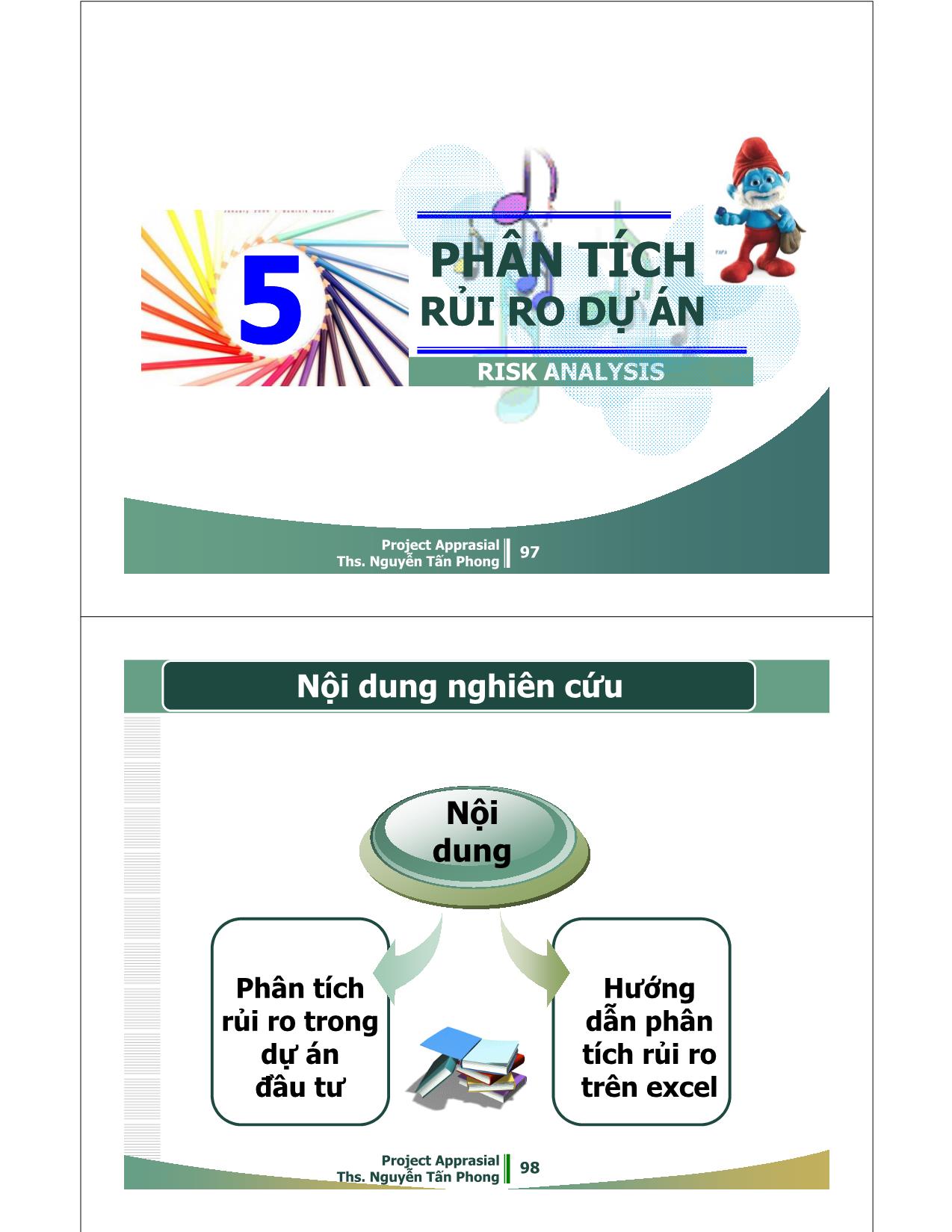 Bài giảng Dự án đầu tư - Chương 5: Phân tích rủi ro dự án trang 1