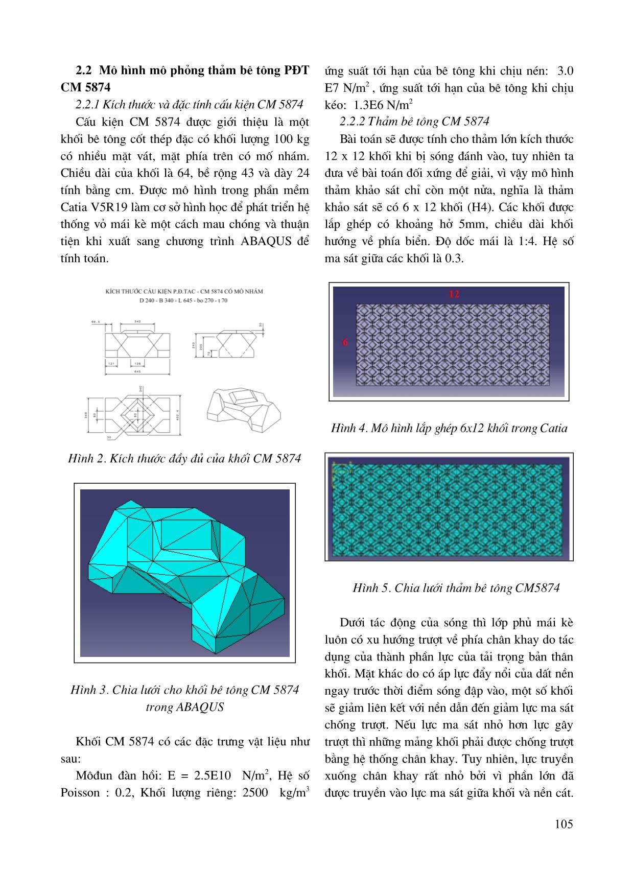 Kết cấu kè bảo vệ mái dốc, tính toán kết cấu tự chèn PĐT-CM-5874  và chân kè HWRU-TOE-2001 bằng phần mềm ABAQUS trang 4
