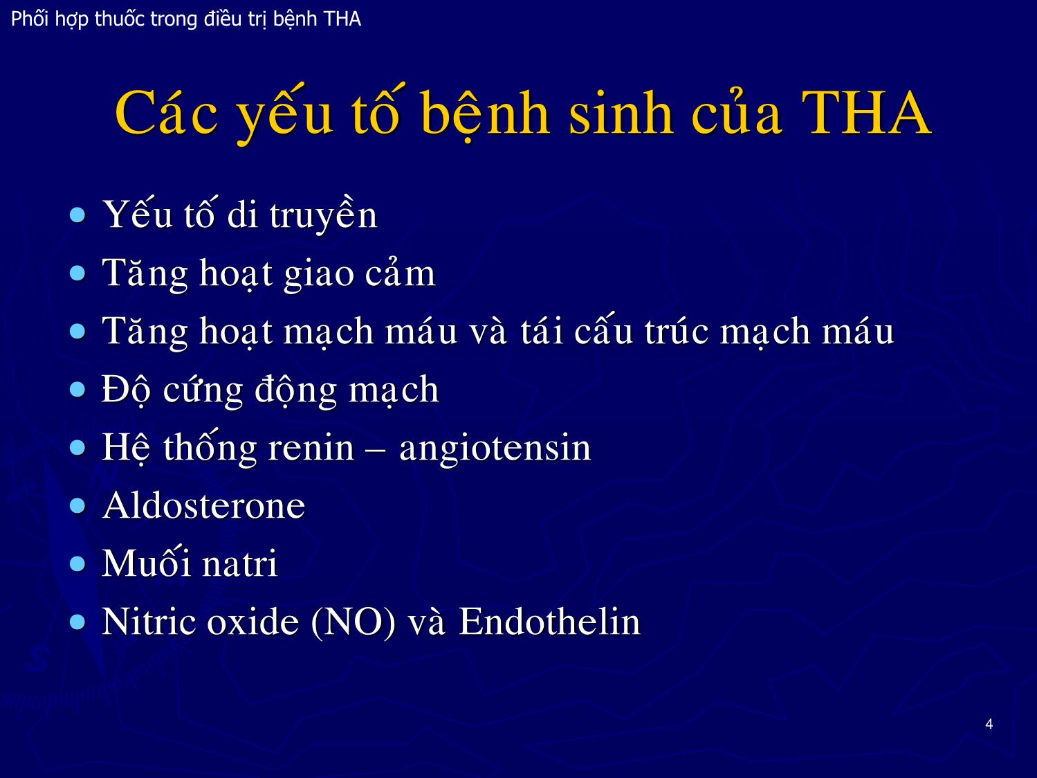 Bài giảng Phối hợp thuốc trong điều trị bệnh Tăng huyết áp trang 4