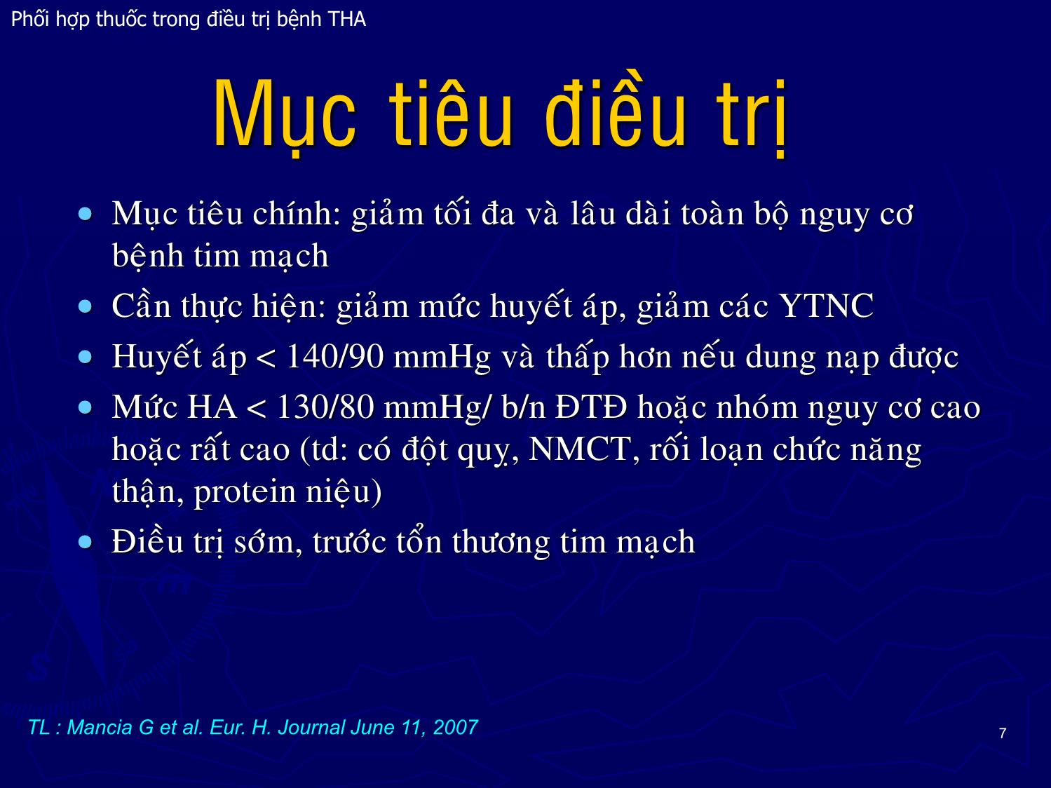 Bài giảng Phối hợp thuốc trong điều trị bệnh Tăng huyết áp trang 7