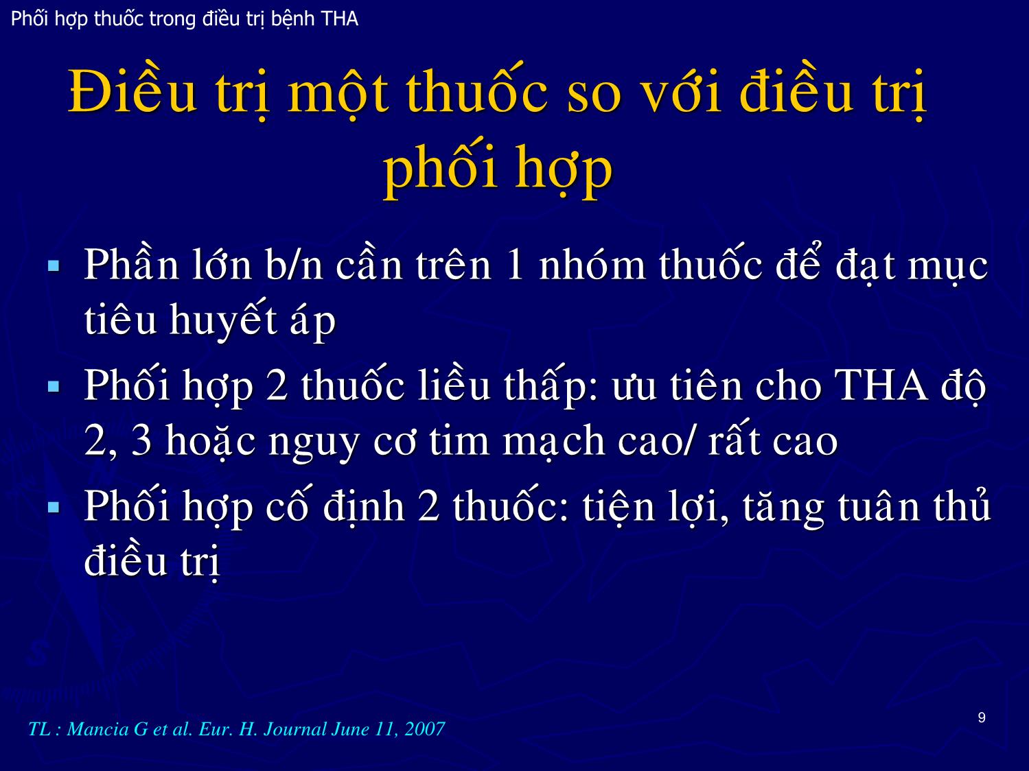 Bài giảng Phối hợp thuốc trong điều trị bệnh Tăng huyết áp trang 9