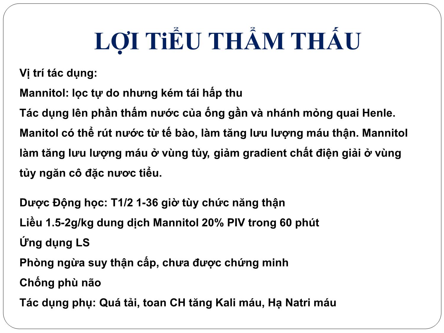 Bài giảng Dược lý - Thuốc lợi tiểu trang 8