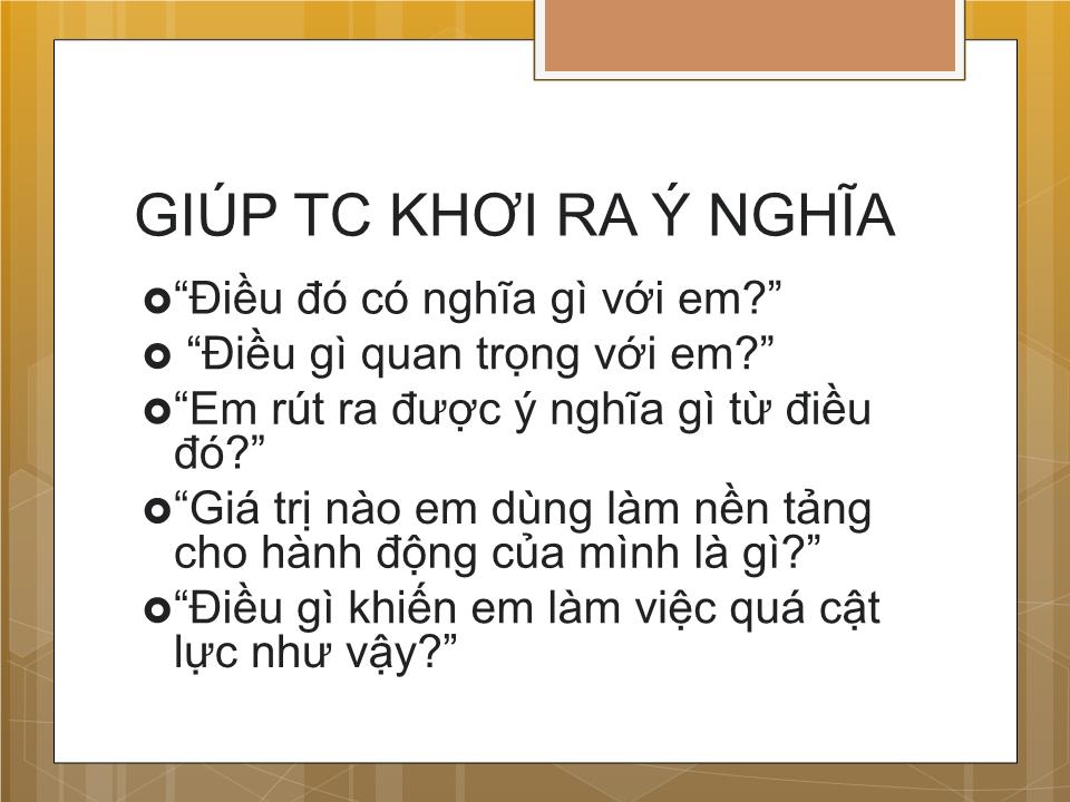 Bài giảng Tham vấn tâm lý - Kỹ năng phản hồi ý nghĩa và giải thích trang 5