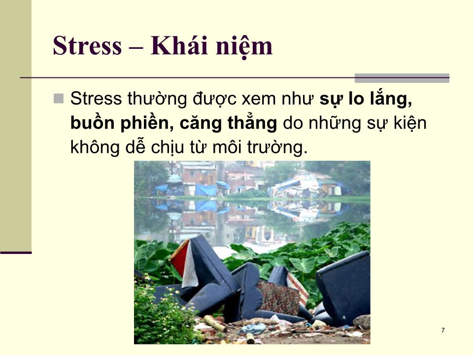 Bài giảng Tâm lý học sức khỏe - Bài 5: Căng thẳng (Stress) và cách ứng phó trang 7